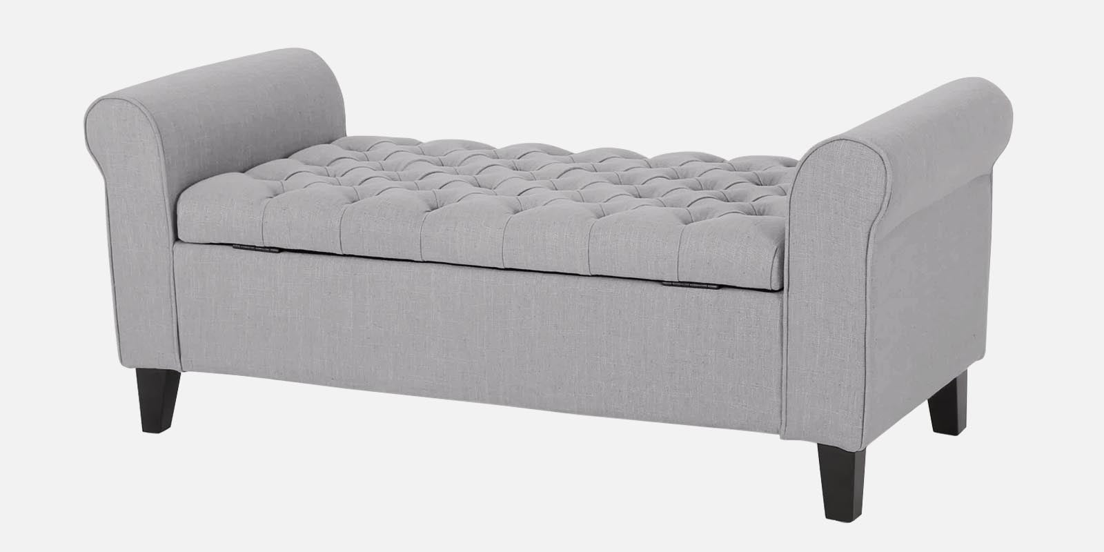 Nowia Fabric 3 Seater Recamier In Lit Grey Colour With Storage - Febonic Living