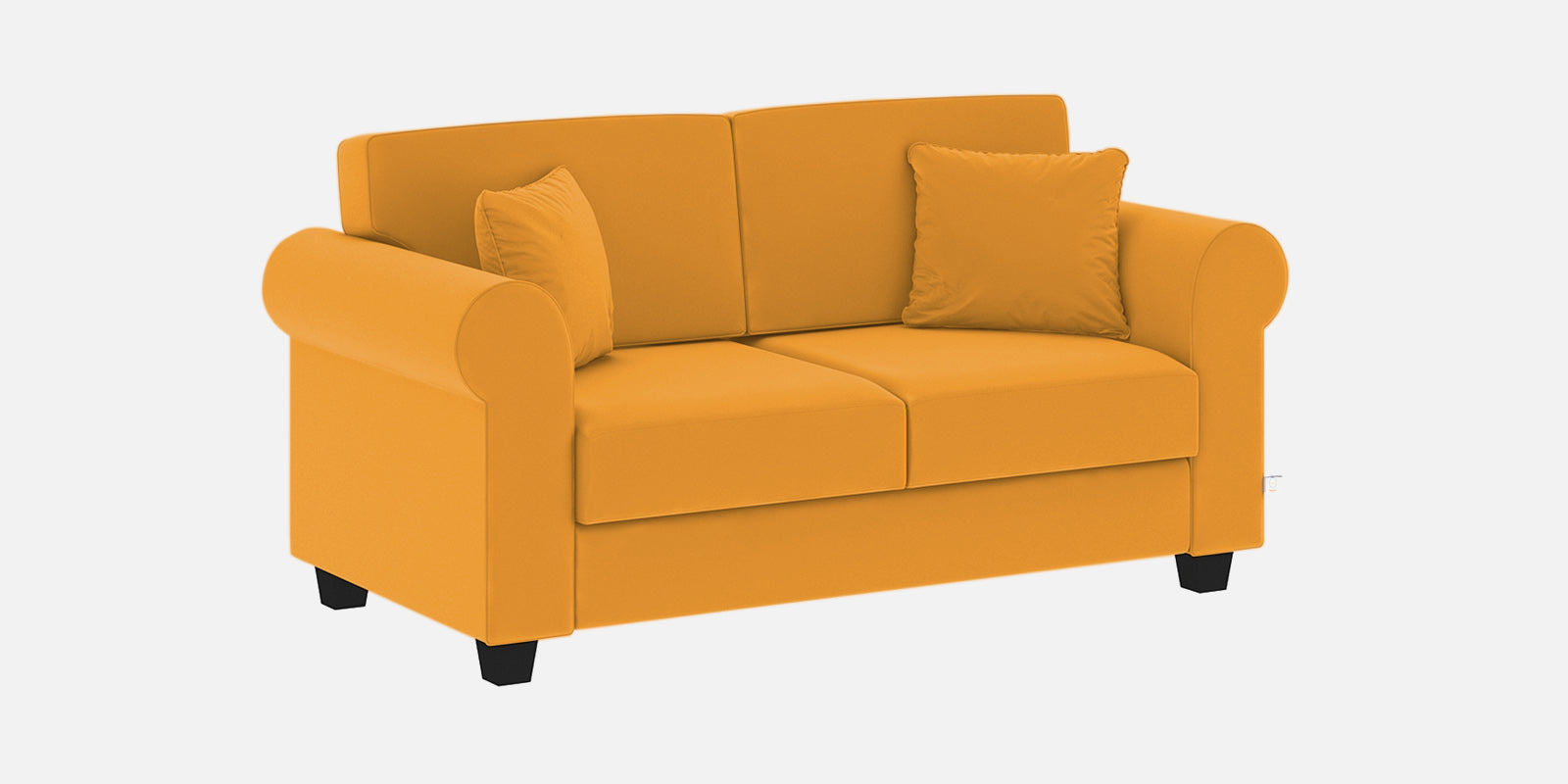 Numonk Velvet 2 Seater Sofa In Safforn Yellow Colour - Febonic Living