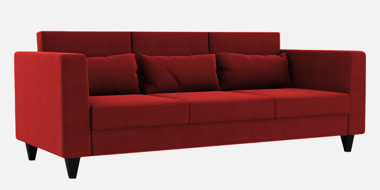 Nipul Fabric 3 Seater Sofa In Blood Maroon Colour - Febonic Living
