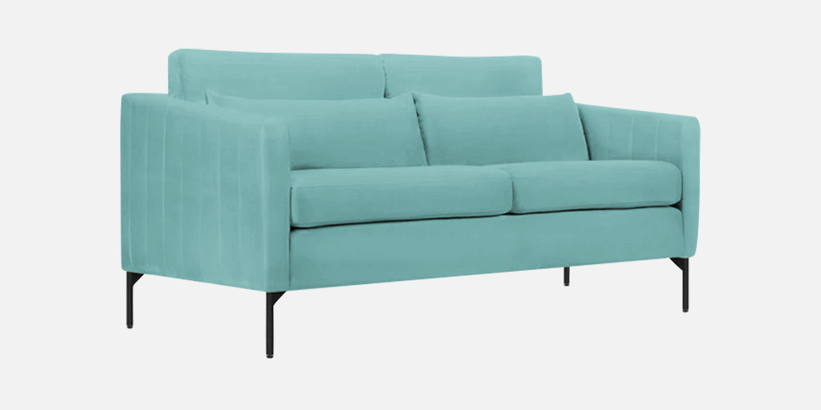 Haru Velvet 2 Seater Sofa In Barmunda Aqua Colour - Febonic Living