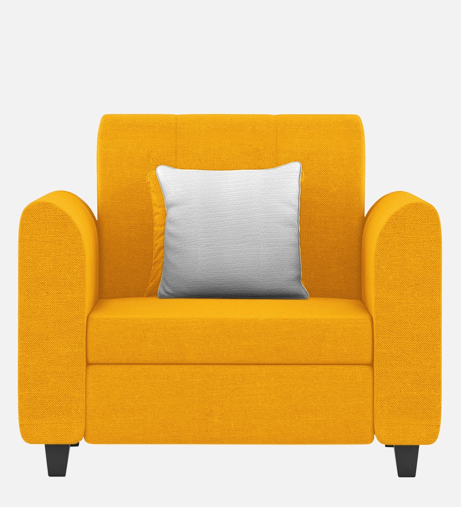 Denmark Fabric 1 Seater Sofa In Bold Yellow Colour - Febonic Living