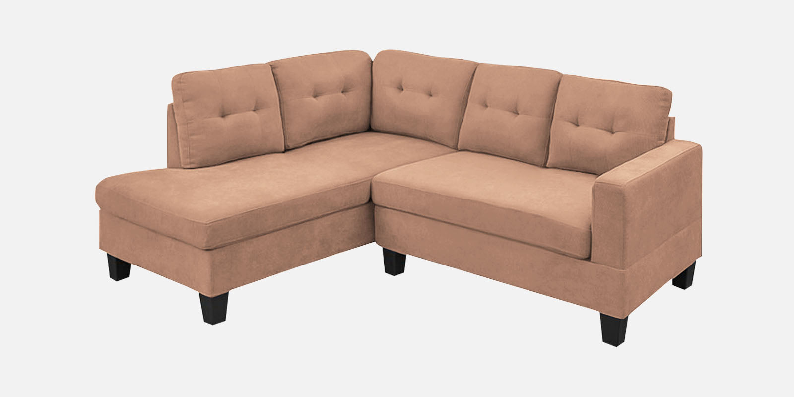 Thomas Fabric RHS Sectional Sofa (2+Lounger) In Cosmic Beige Colour - Febonic Living