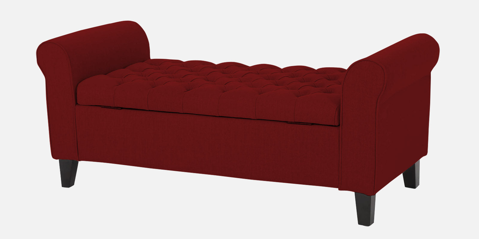 Nowia Fabric 3 Seater Recamier In Blood Maroon Colour With Storage - Febonic Living