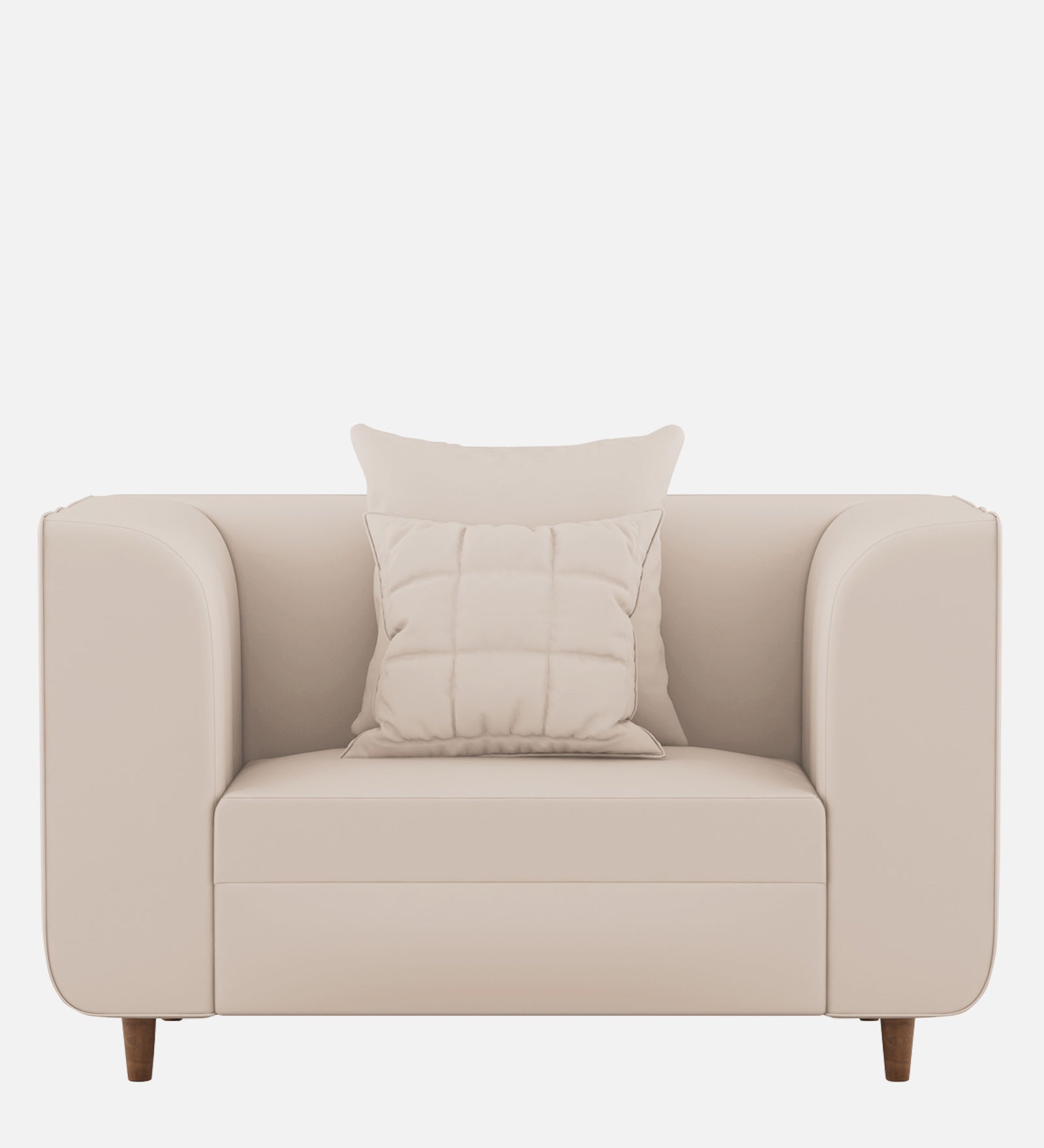 Sumo Velvet 1 Seater Sofa In Camel Beige Colour - Febonic Living