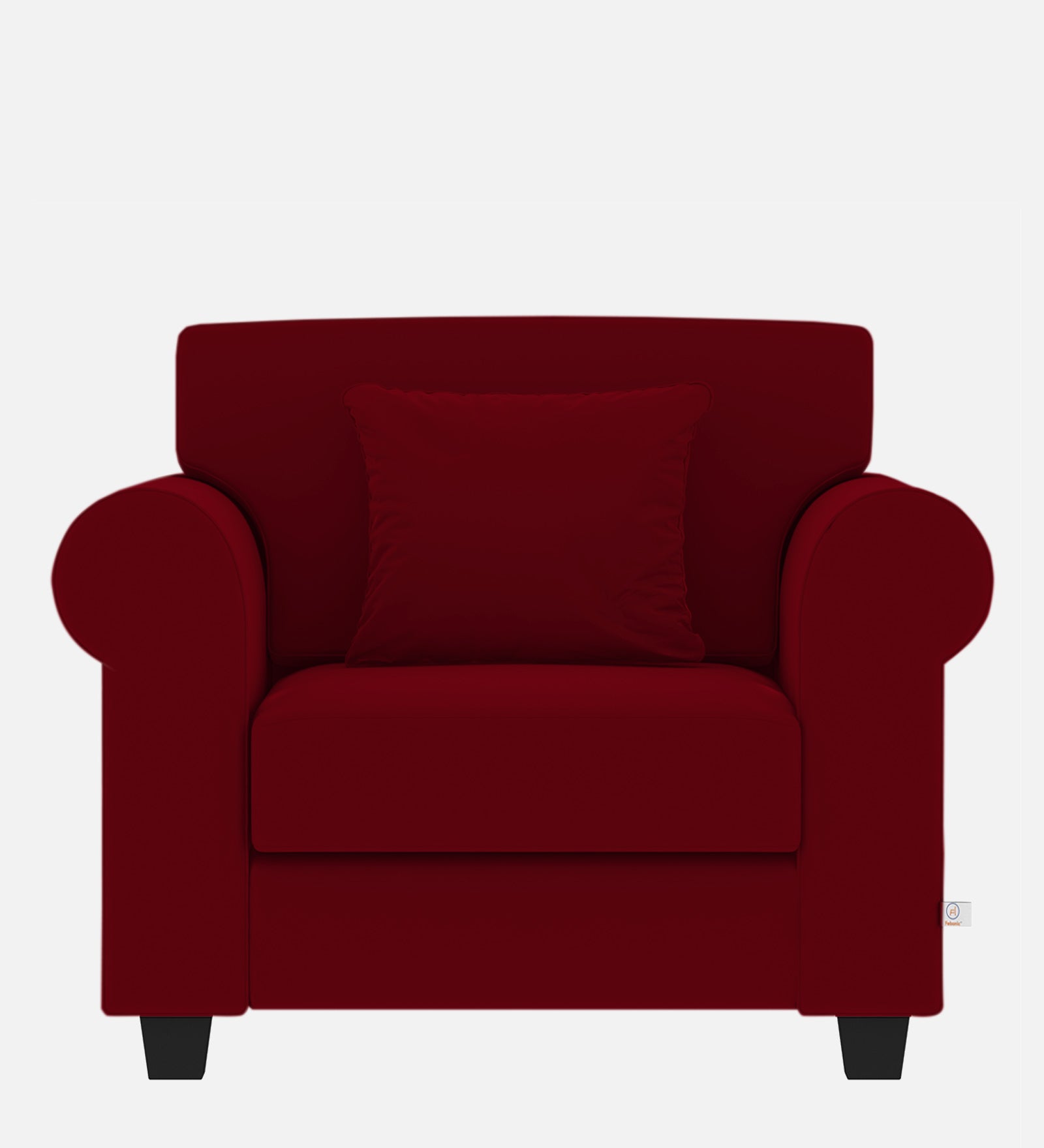 Numonk Velvet 1 Seater Sofa In Cherry Red Colour - Febonic Living