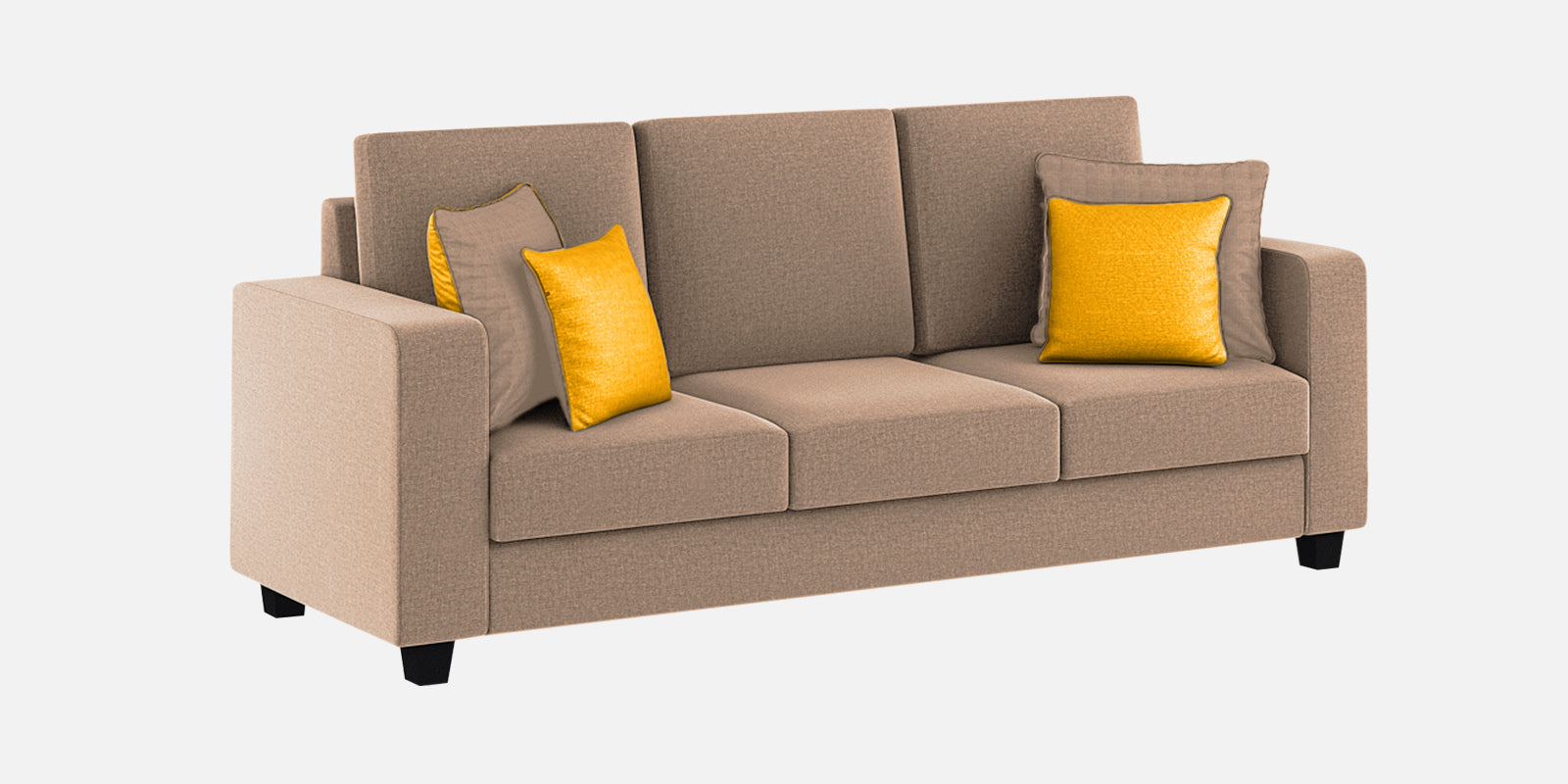 Nabi Fabric 3 Seater Sofa In Cookie Beige Colour - Febonic Living