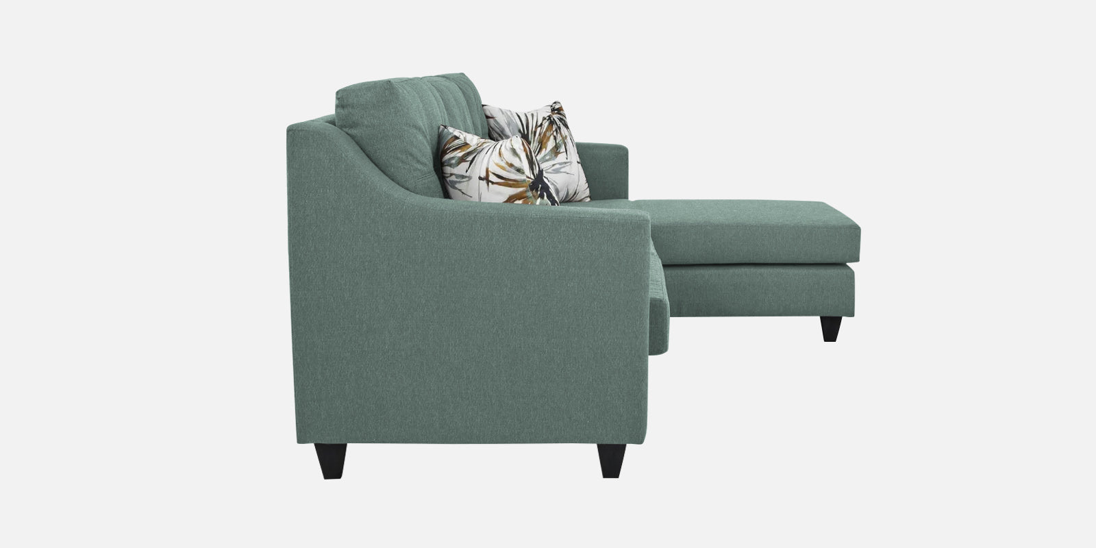 Welly Fabric LHS Sectional Sofa (3+Lounger) In Suka Blue Colour - Febonic Living