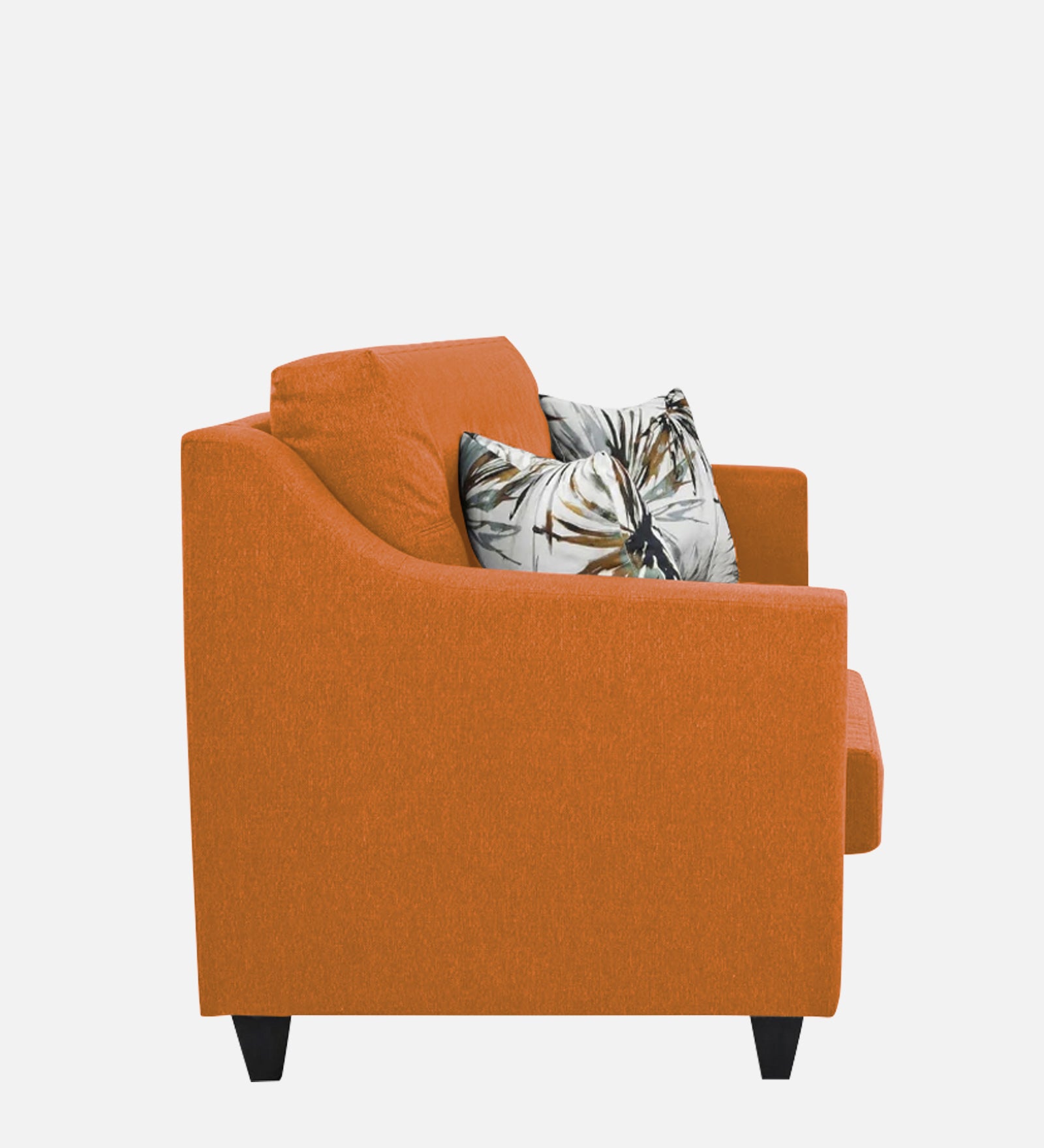 Welly Fabric 1 Seater Sofa In Dark Orange Colour - Febonic Living