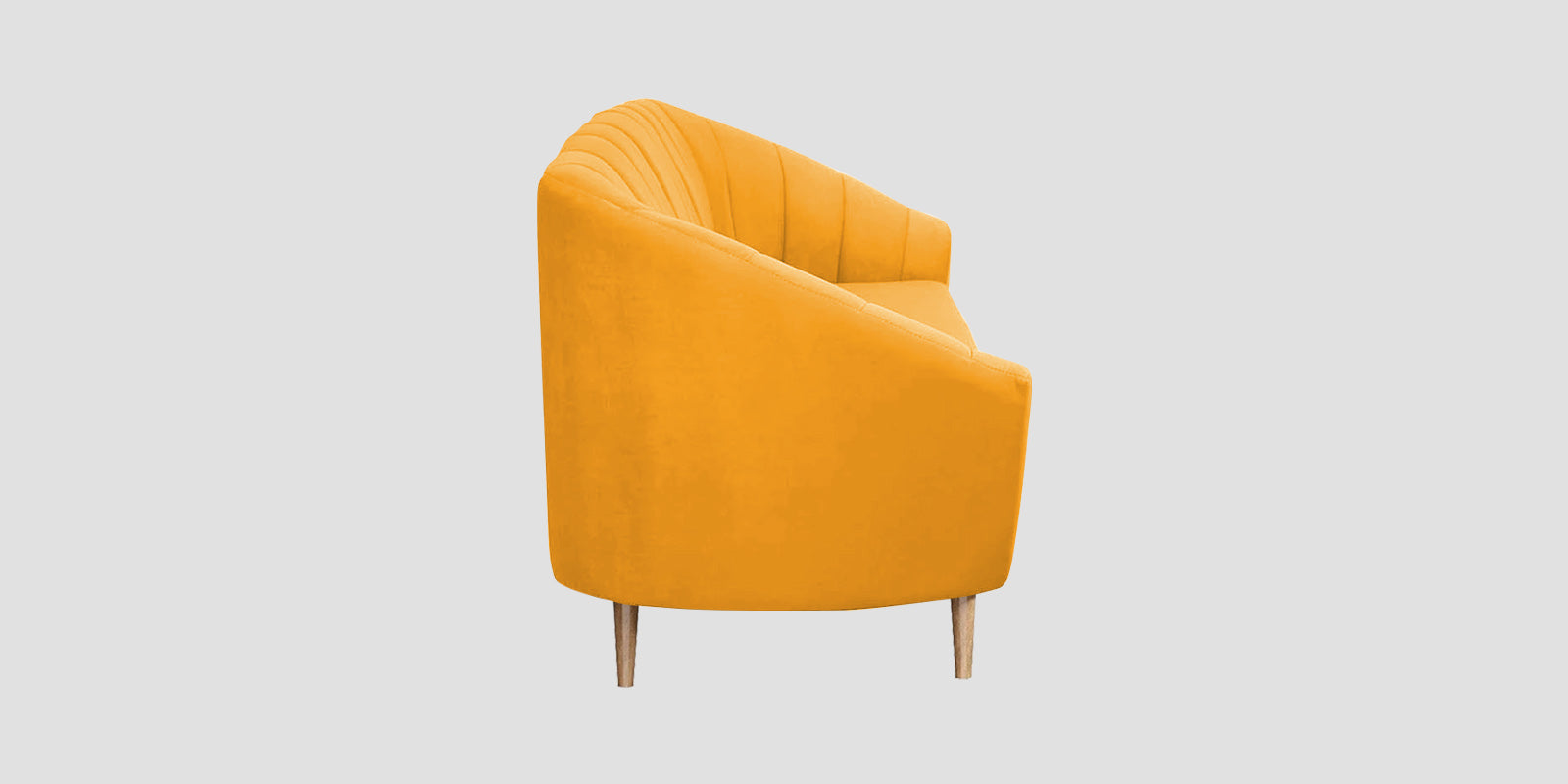 Kaylee Velvet 3 Seater Sofa In Safforn Yellow Colour - Febonic Living