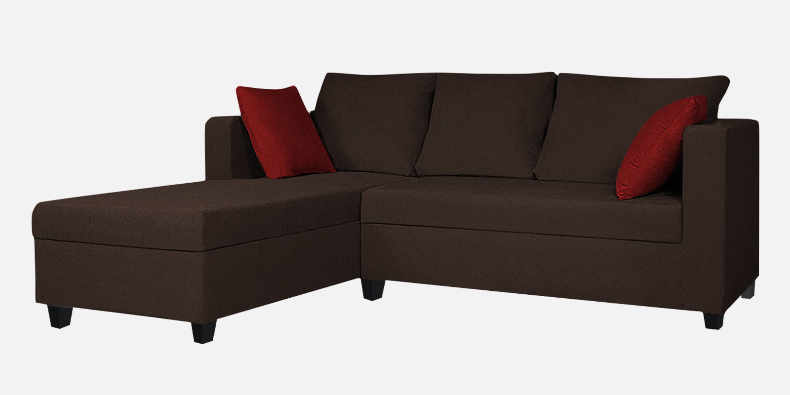Nebula Fabric RHS Sectional Sofa (2+Lounger) In Coffee Brown Colour - Febonic Living
