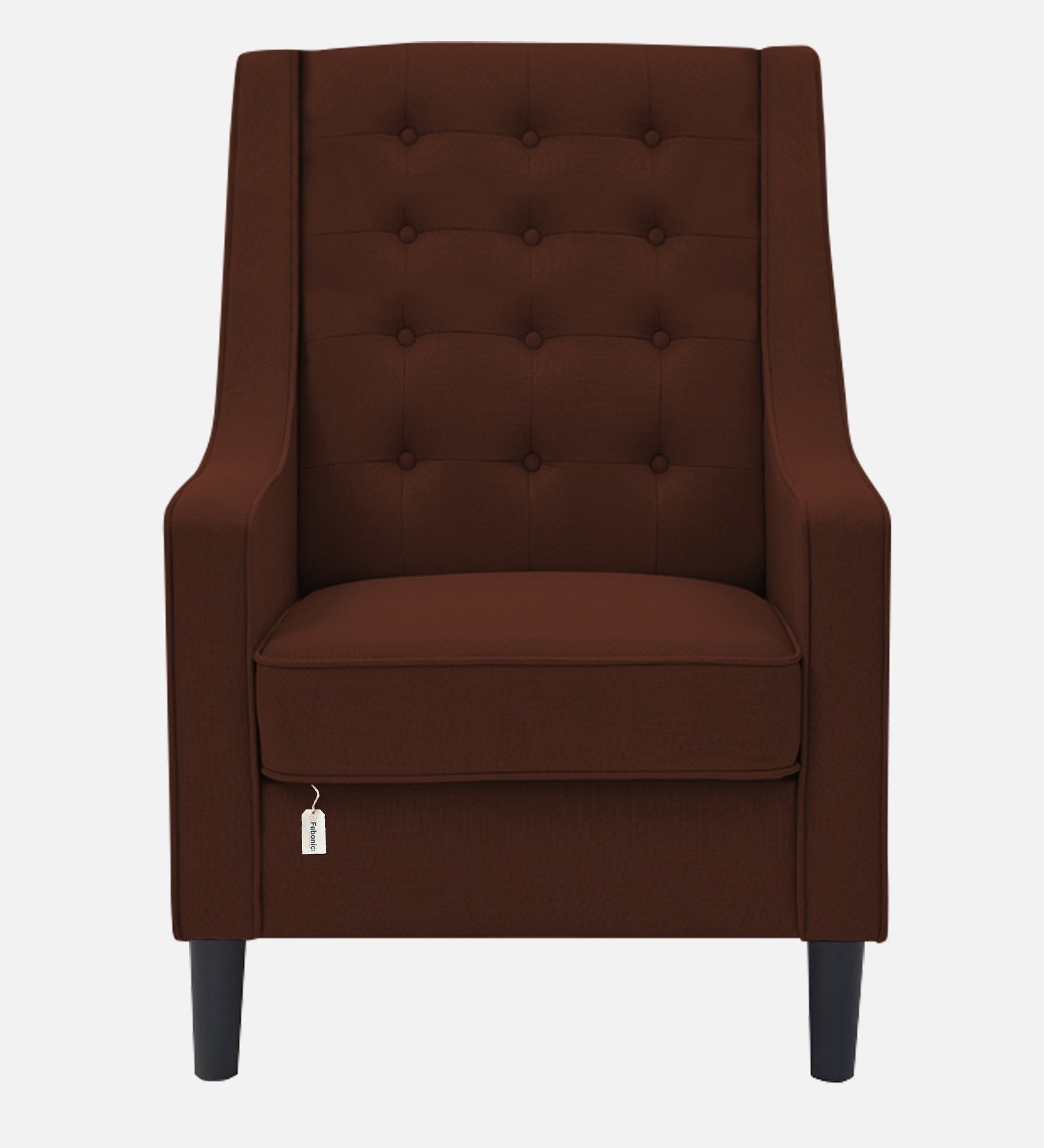 Sona Fabric Barrel Chair With Ottoman In Coffee Brown Colour - Febonic Living
