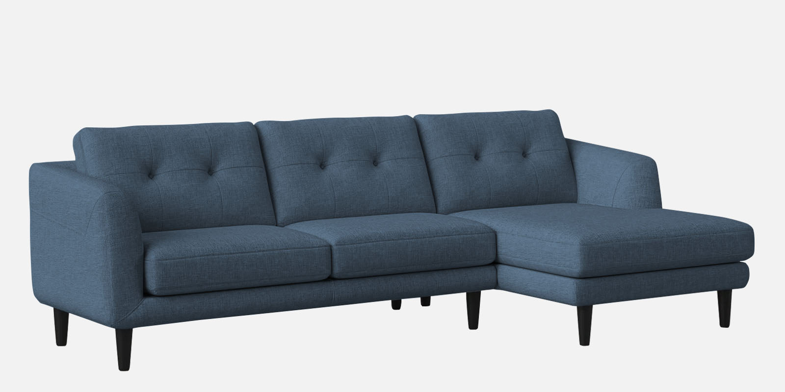 Natasha Velvet LHS Sectional Sofa (3+Lounger) In Oxford Blue Colour - Febonic Living