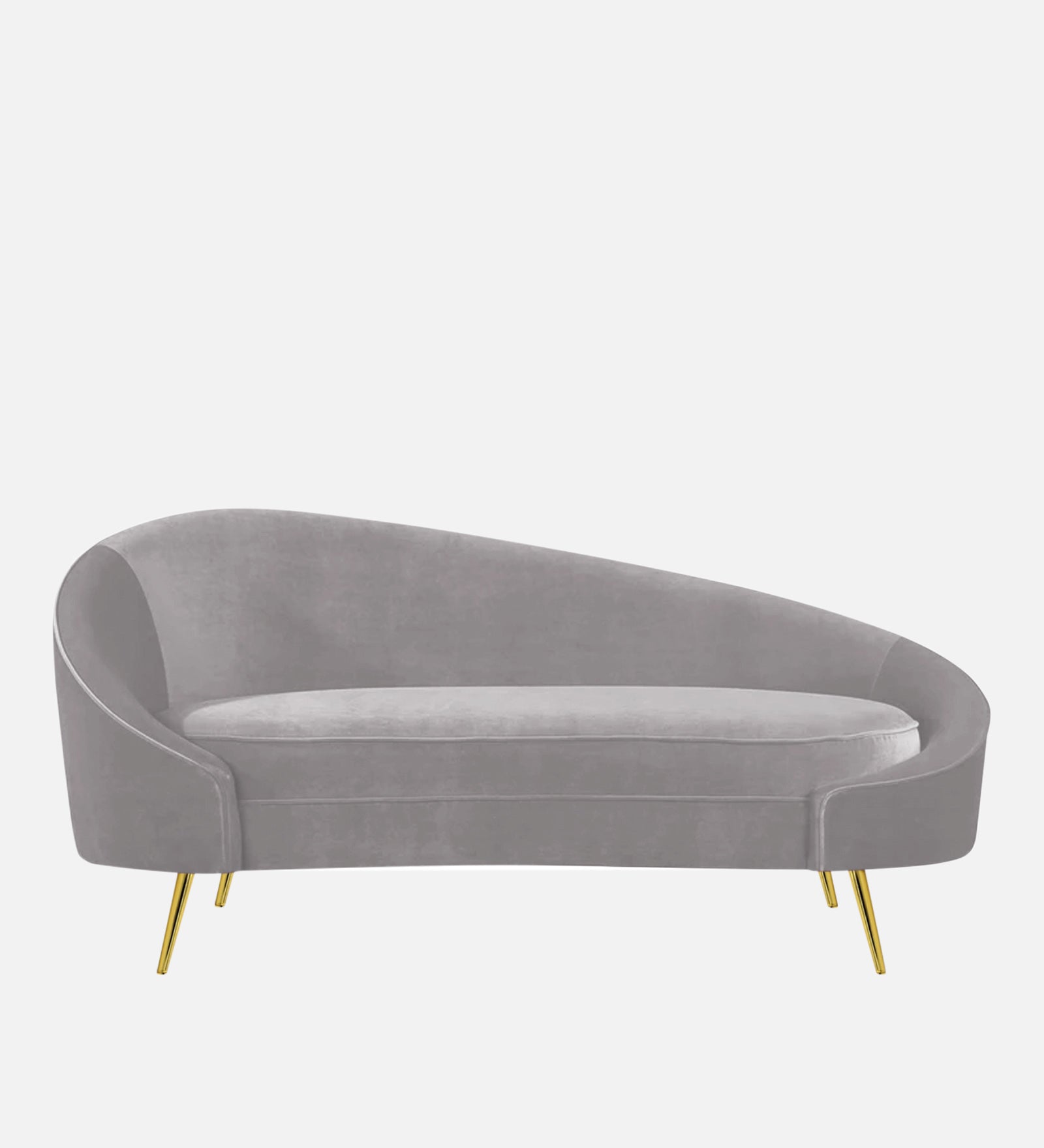 Cely Velvet RHS Chaise Lounger In Concrete Grey Colour - Febonic Living