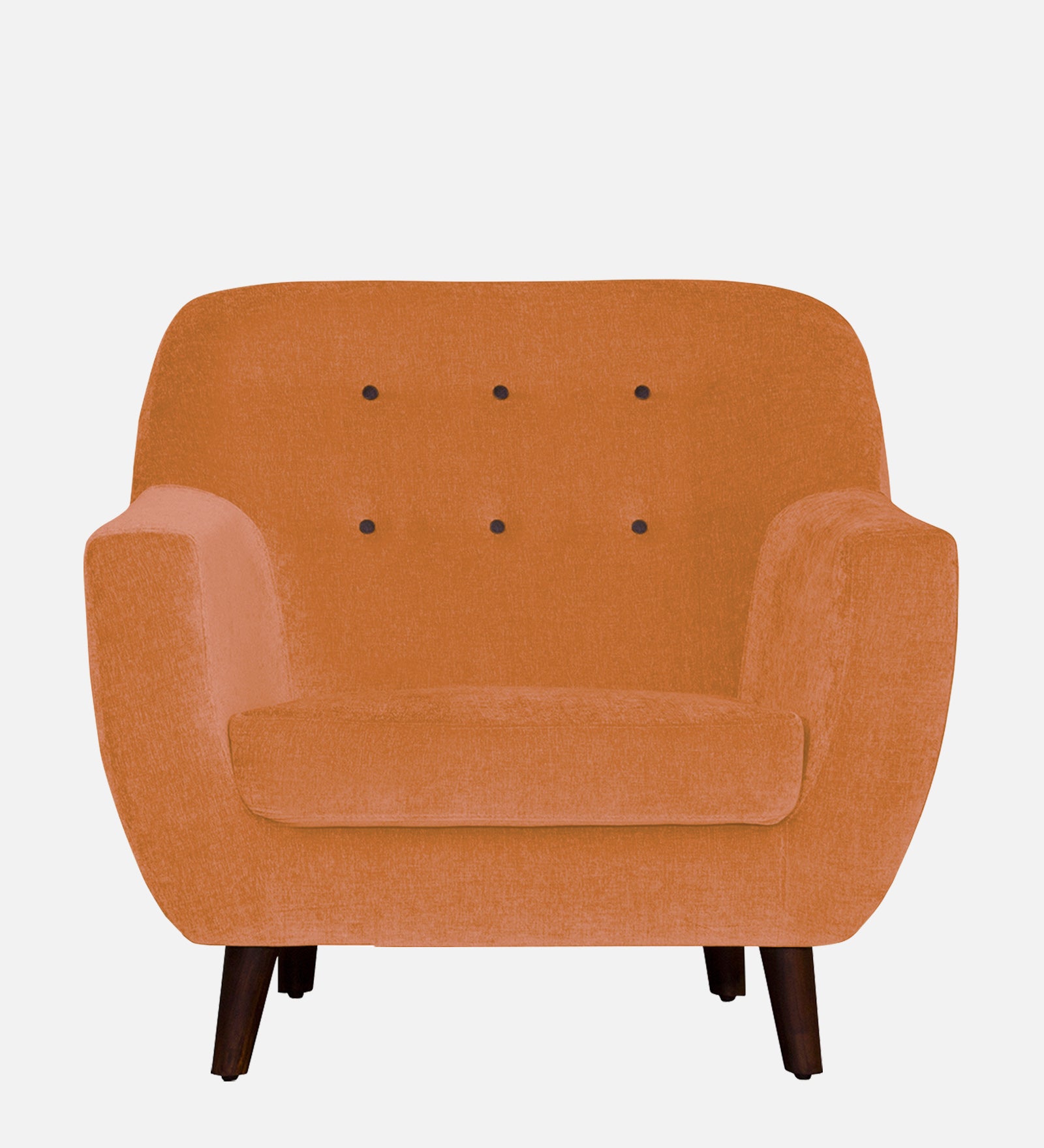 German Fabric 1 Seater Sofa In Dark Orange Colour - Febonic Living