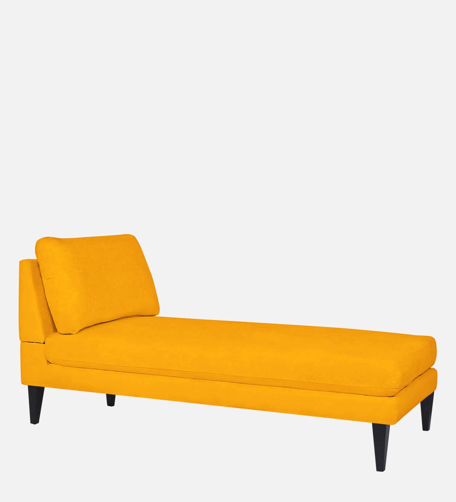 Nadia Fabric Armless Chaise Lounger In Bold Yellow Colour - Febonic Living