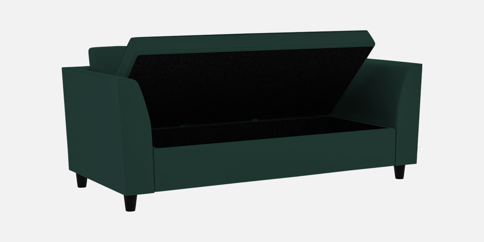 Bristo Velvet 3 Seater Sofa In Forest Green Colour With Storage - Febonic Living
