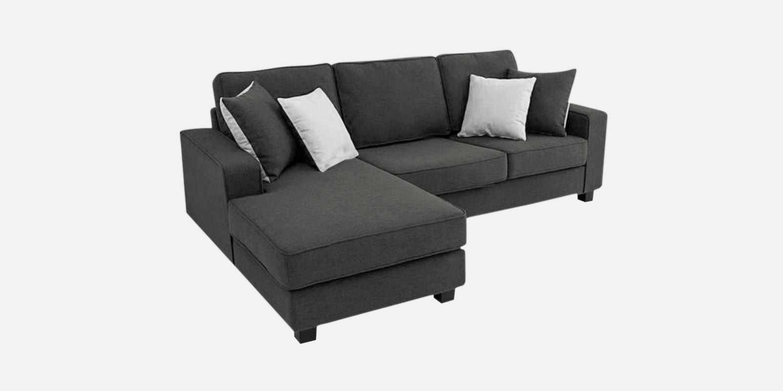 Ladybug Fabric RHS Sectional Sofa (2+Lounger) In Charcoal Grey Colour - Febonic Living