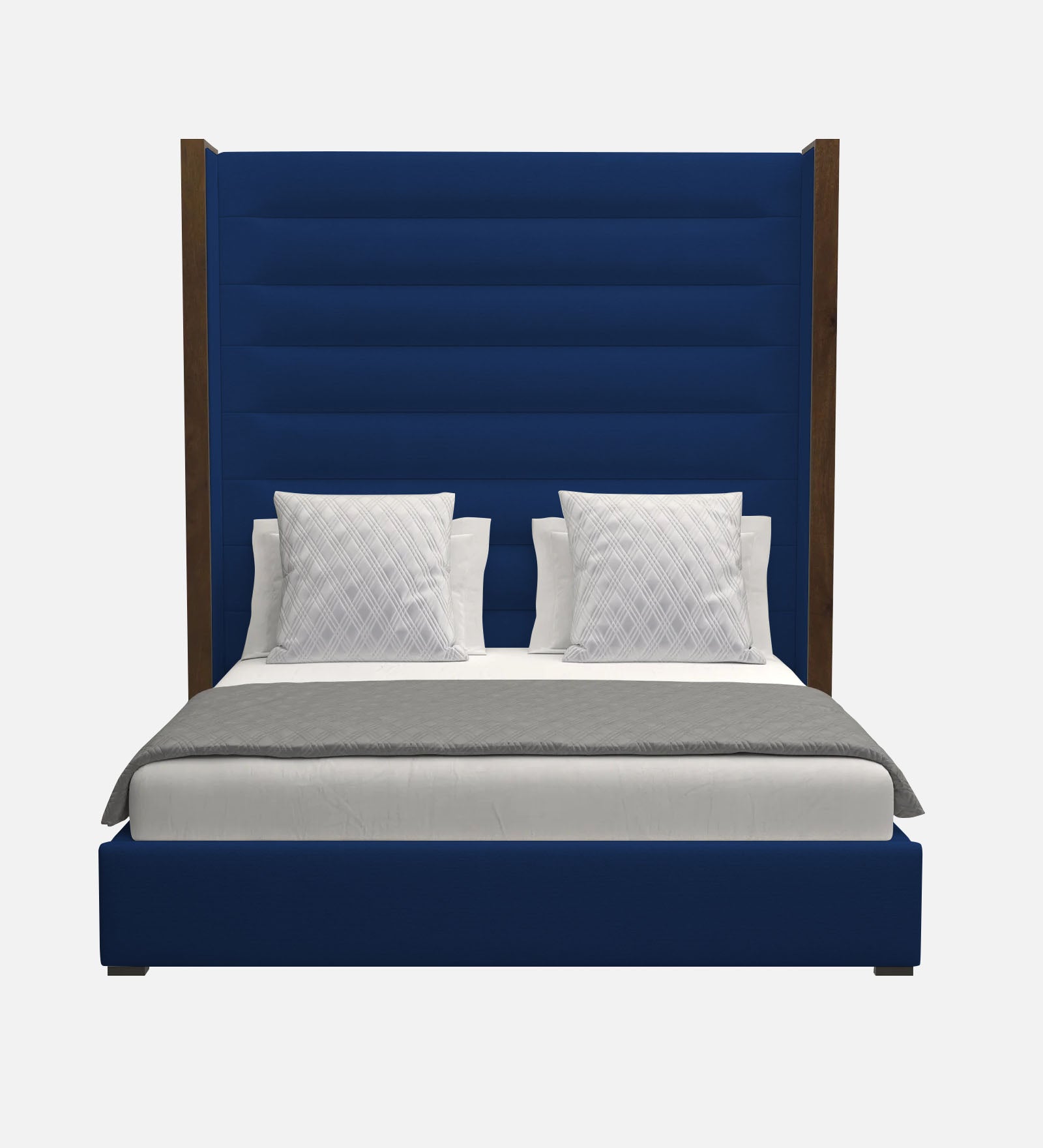 Sunny Fabric King Size Bed In Royal Blue Colour - Febonic Living