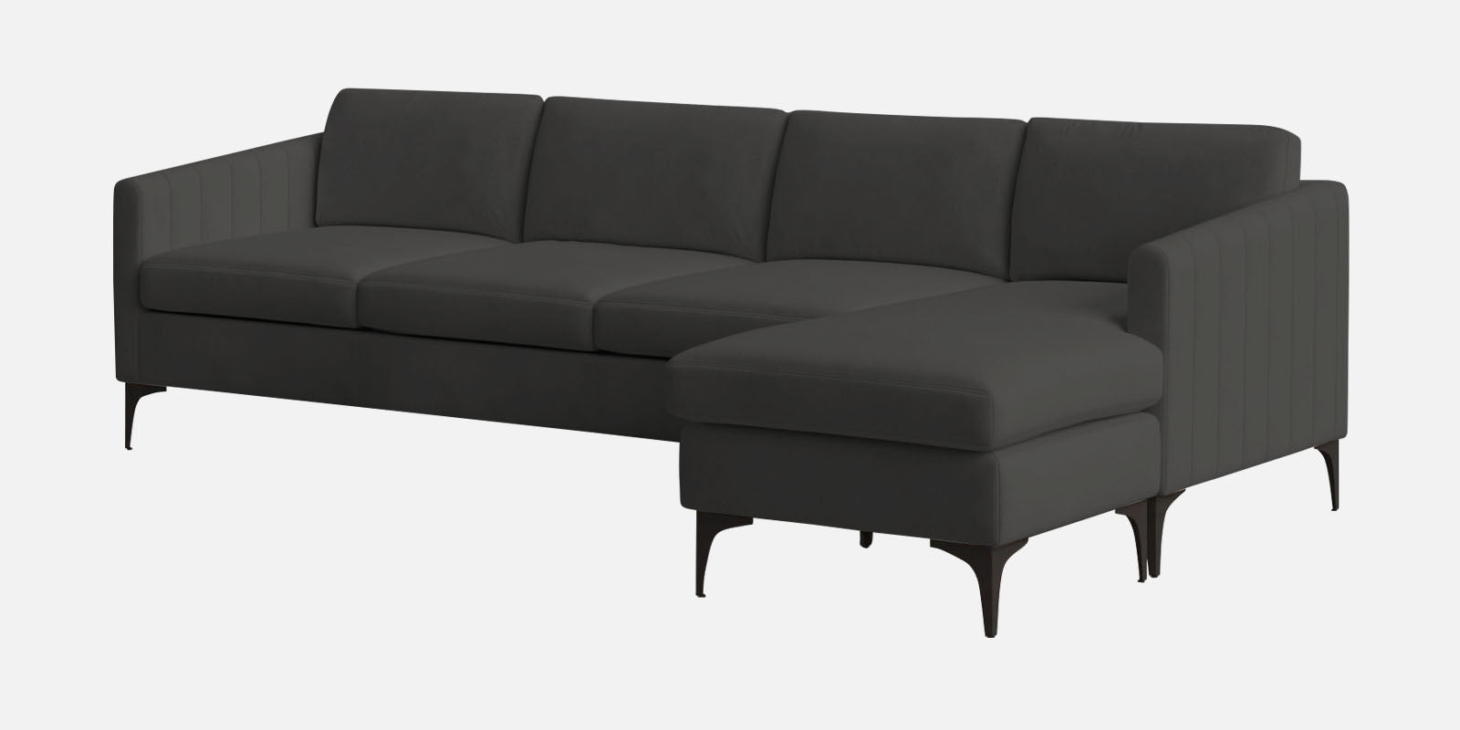 Haru Fabric LHS Sectional Sofa (3+Lounger) In Hory Grey Colour - Febonic Living