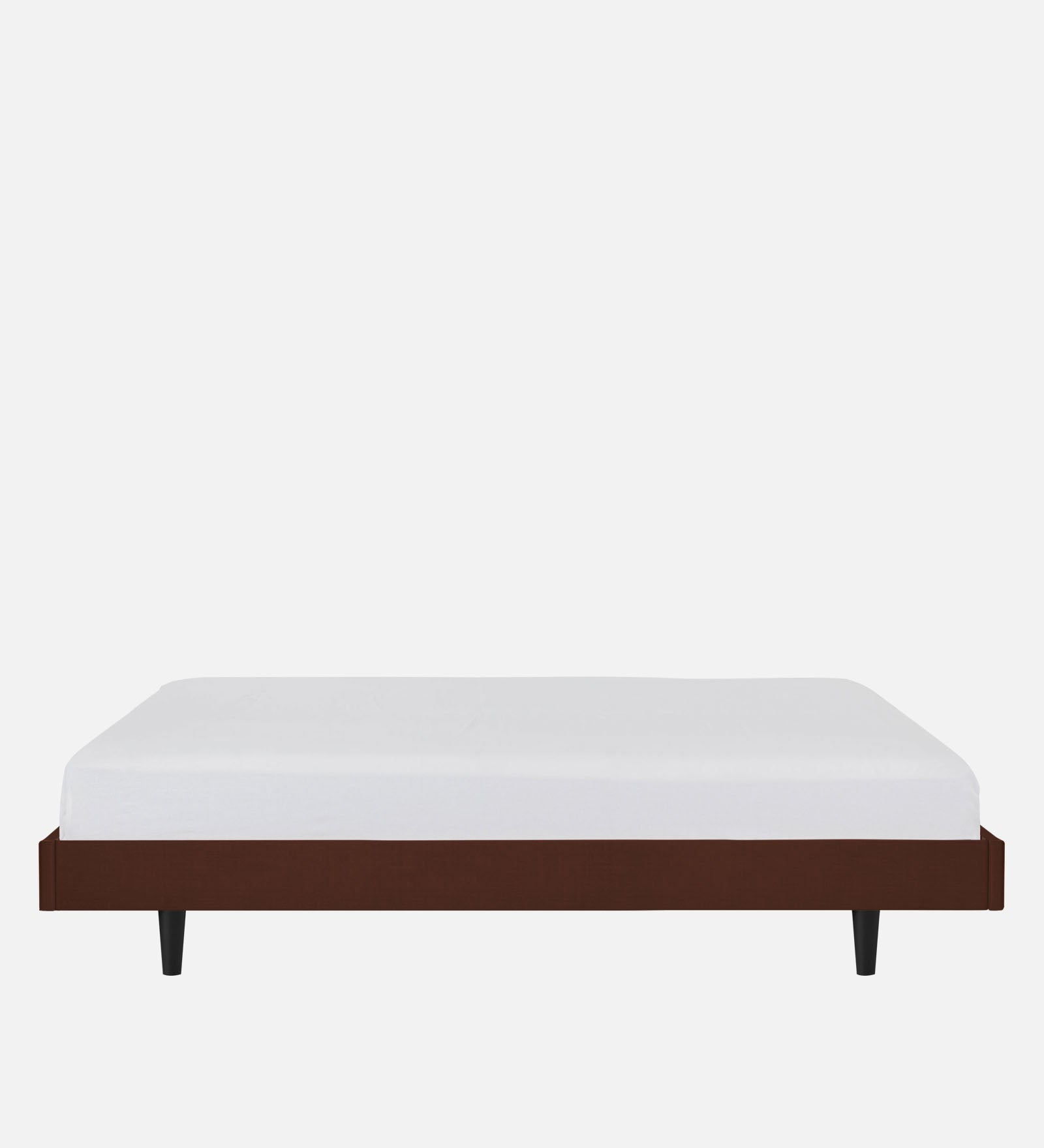 Basi Fabric Queen Size Bed In Coffee Brown Colour - Febonic Living