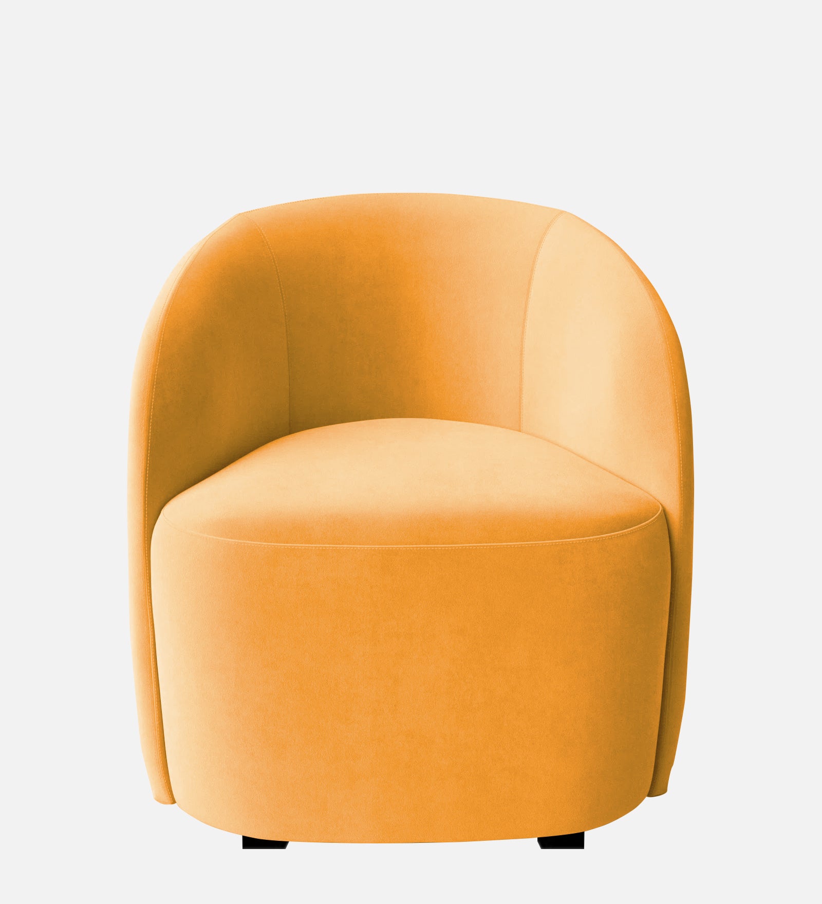 Lucky Velvet Wing Chair In Safforn Yellow Colour - Febonic Living