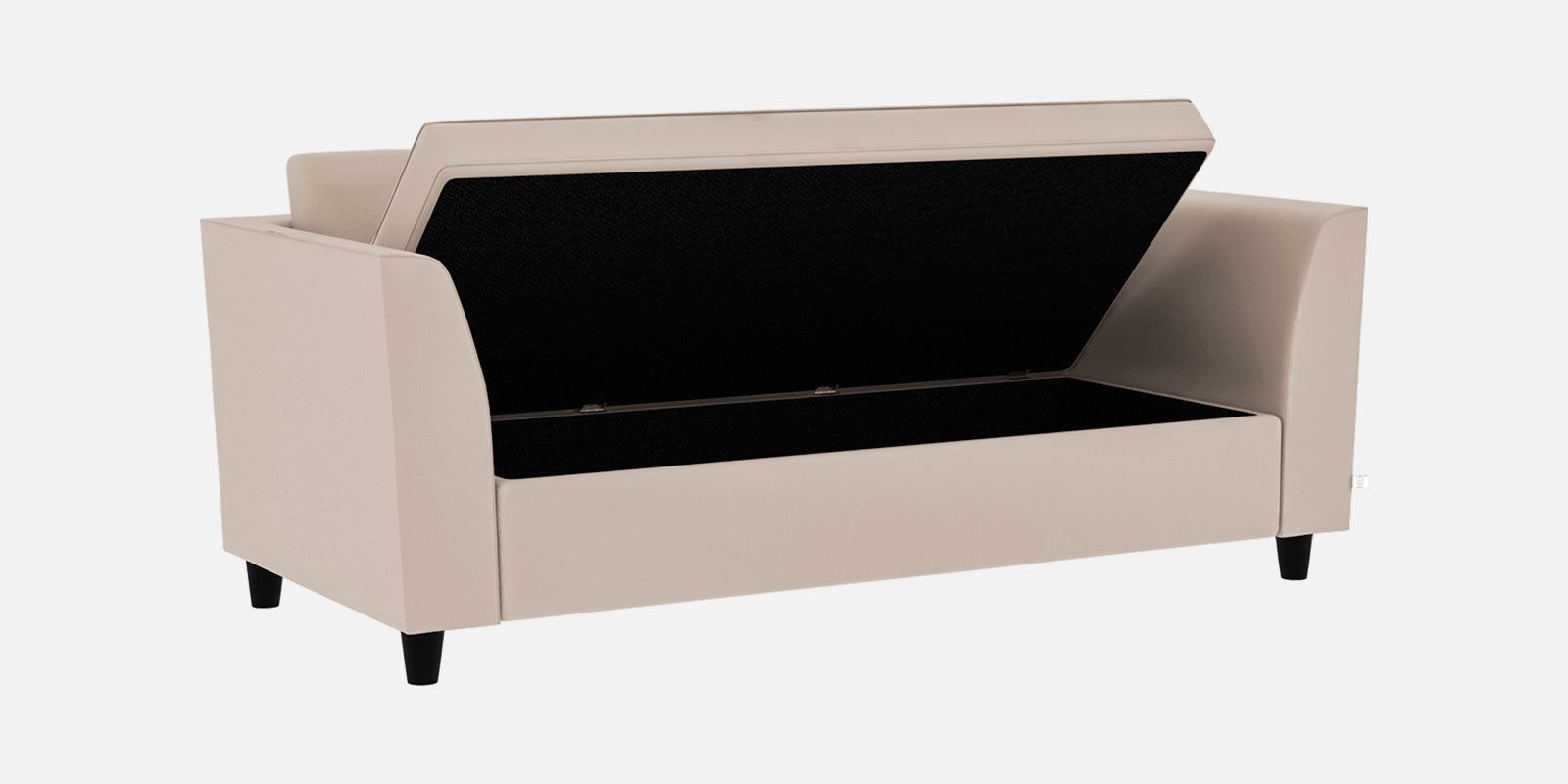 Bristo Velvet 3 Seater Sofa In Camel Beige Colour With Storage - Febonic Living