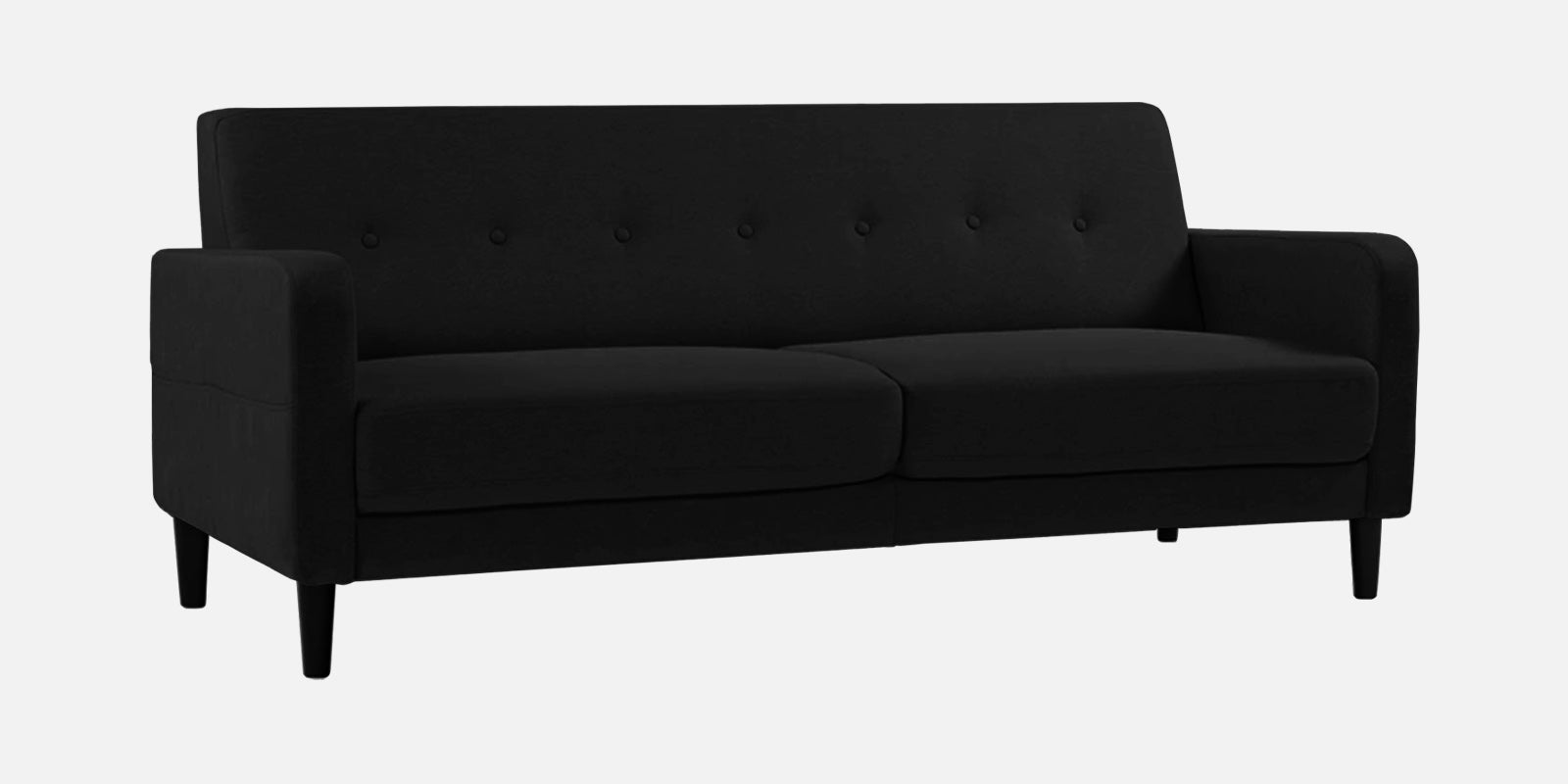 Marq Fabric 3 Seater Sofa In Zed Black Colour - Febonic Living