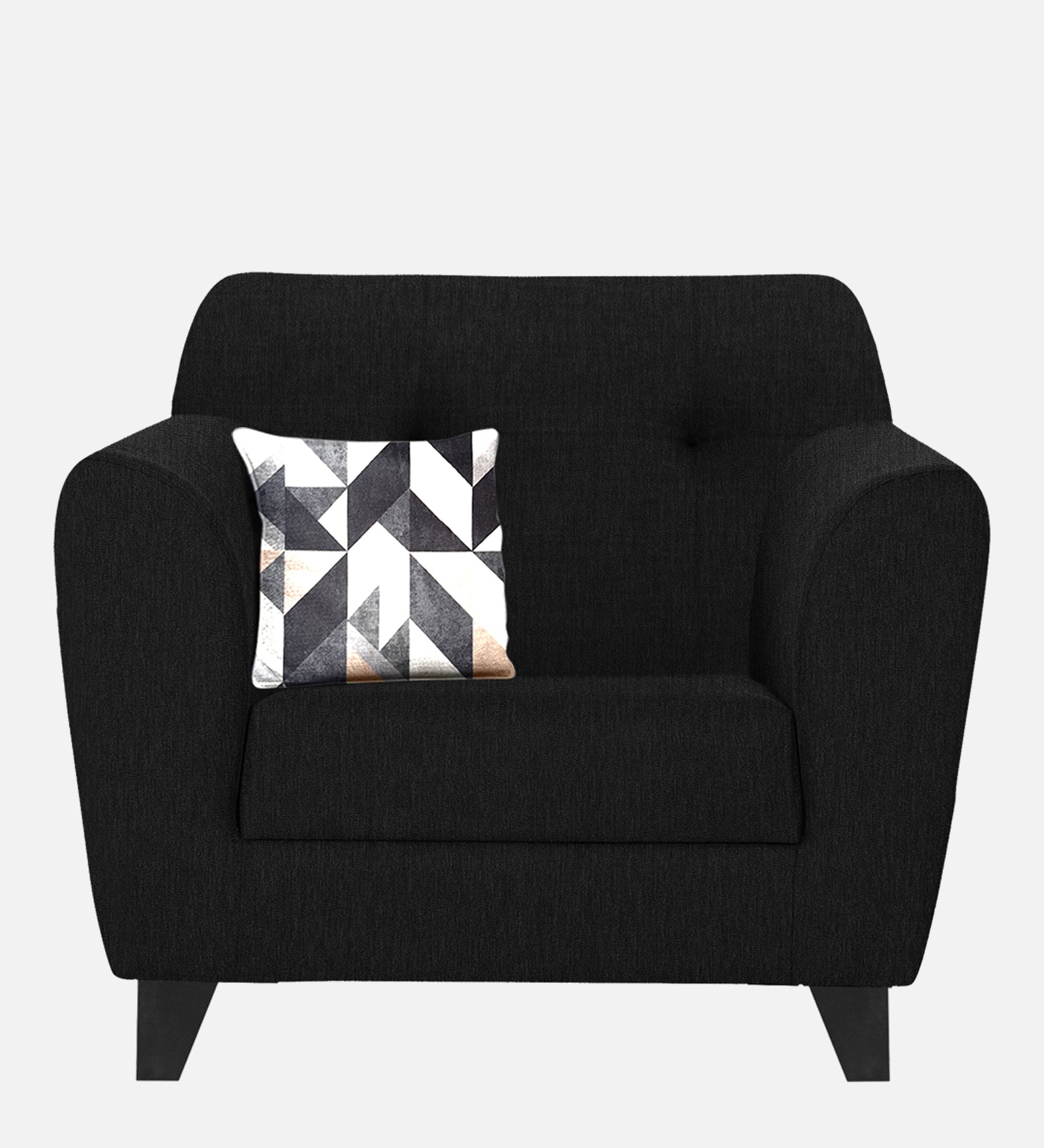 Melaan Fabric 1 Seater Sofa In Zed Black Colour - Febonic Living