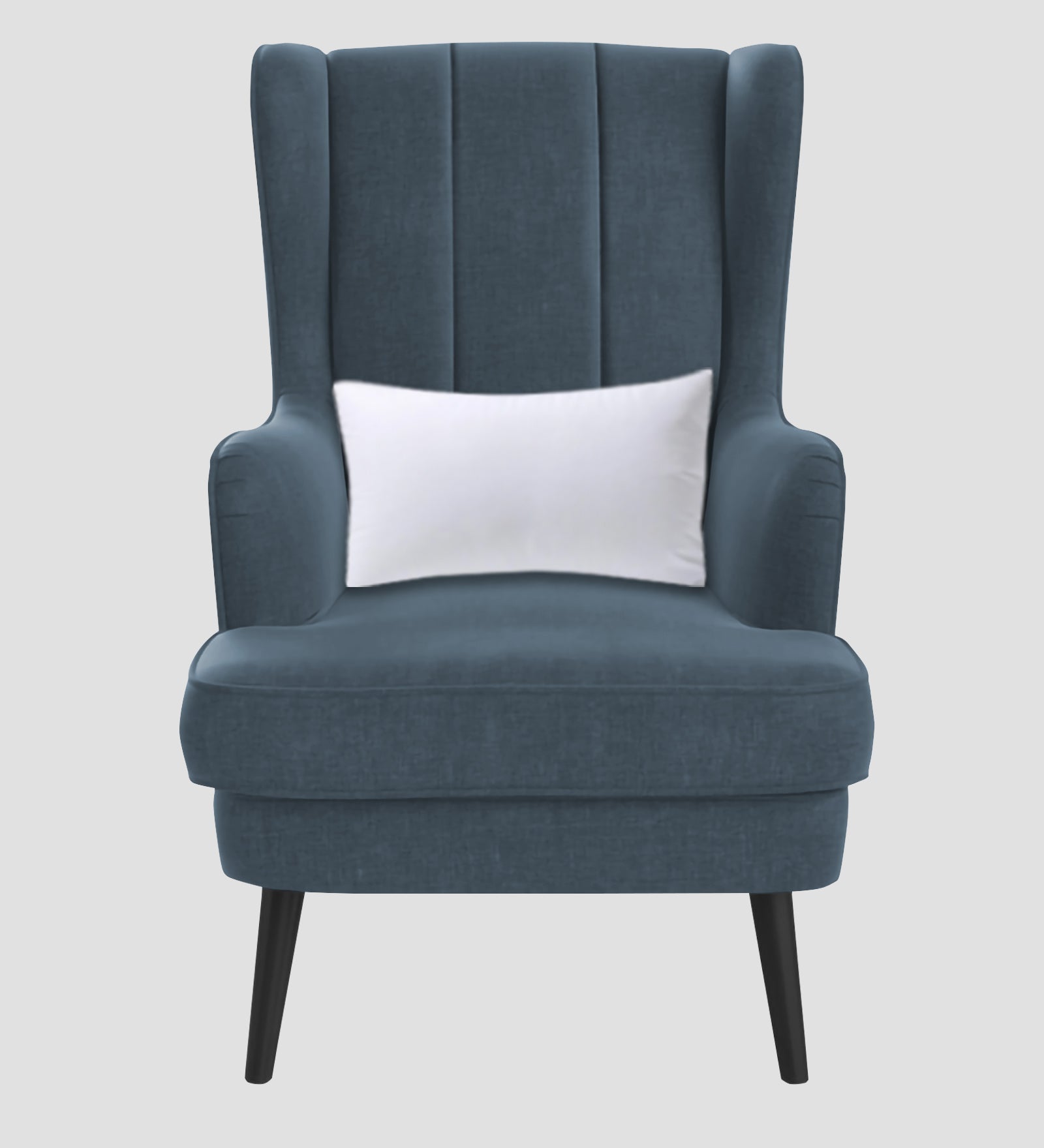 Niya Velvet Wing Chair In Oxford Blue Colour - Febonic Living
