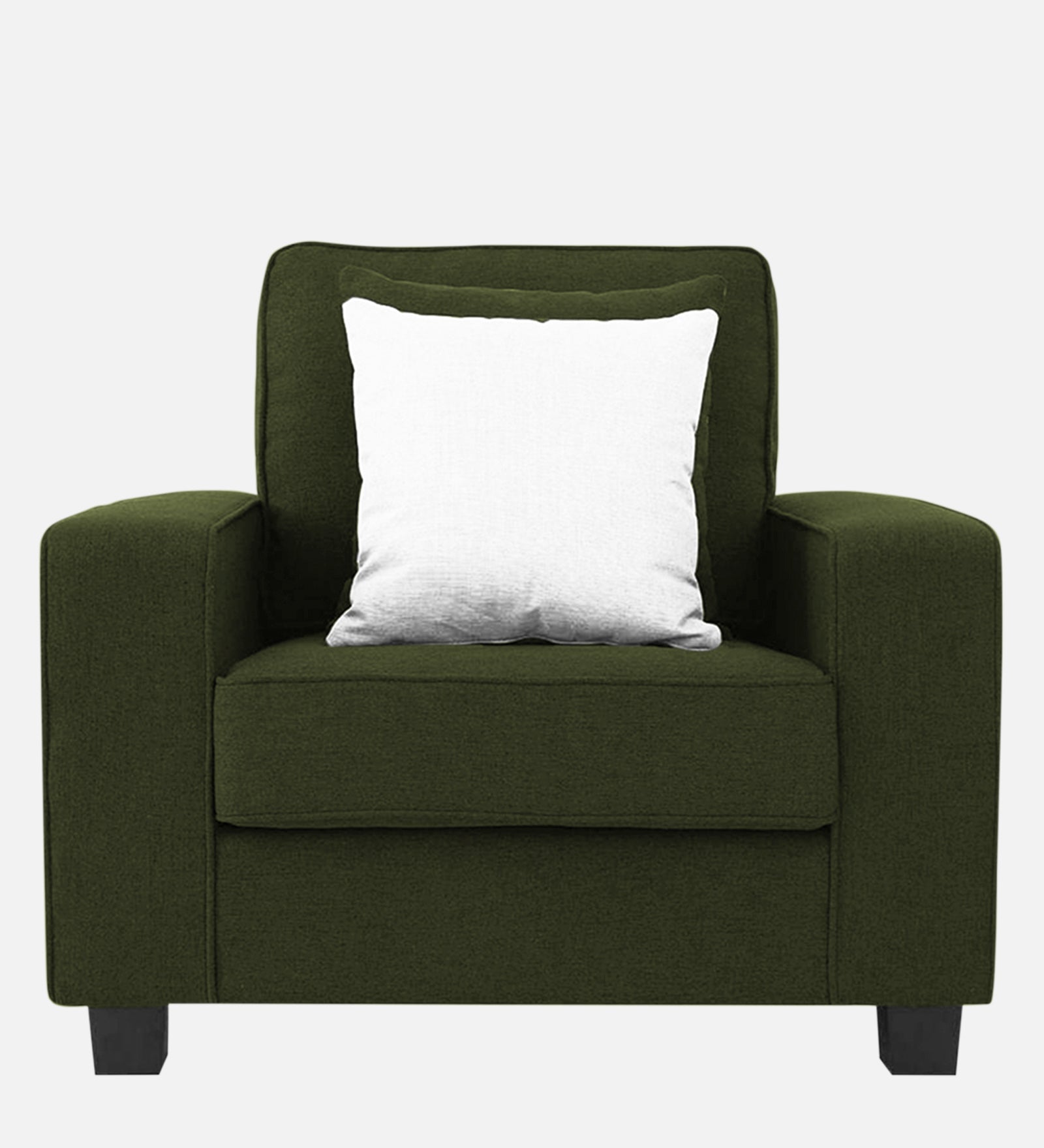 Ladybug Fabric 1 Seater Sofa In Olive Green Colour - Febonic Living