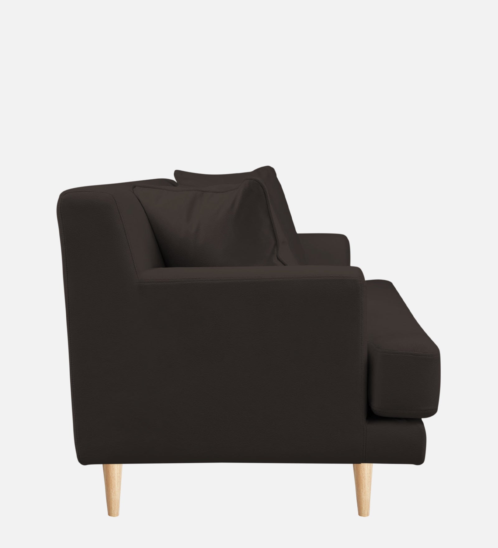 Woody Fabric 1 Seater Sofa in Coal Brown Colour