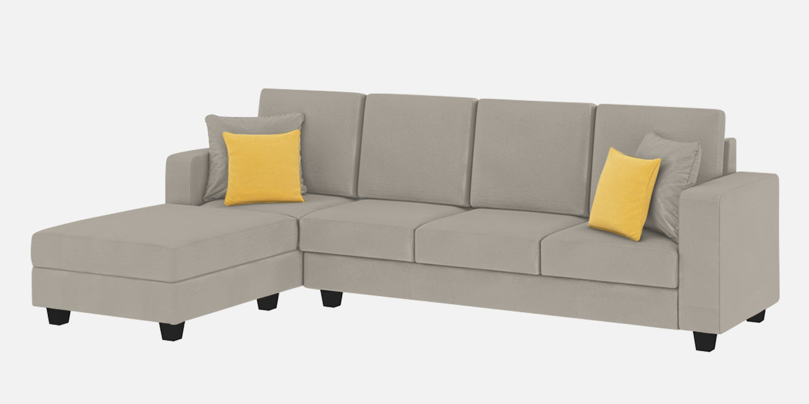 Nabi Fabric RHS Sectional Sofa (3+Lounger) In Ash Grey Colour - Febonic Living