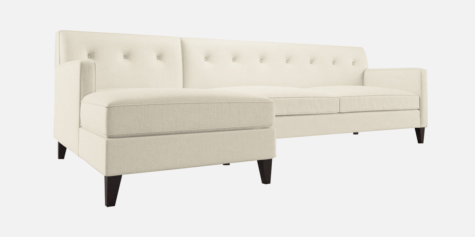 Miller Fabric RHS Sectional Sofa (3+Lounger) In Ivory Cream Colour - Febonic Living