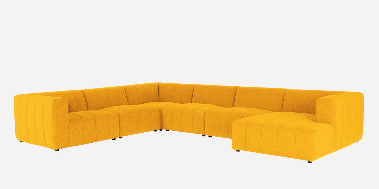 Damo Fabric LHS 8 Seater Corner Sofa In Bold Yellow Colour - Febonic Living