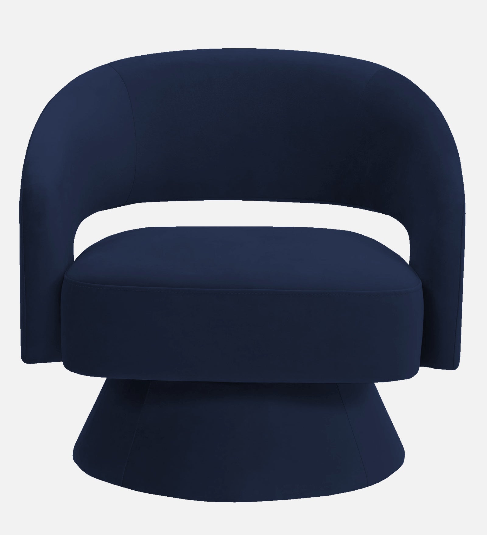 Pendra Velvet Swivel Chair In Indigo Blue Colour - Febonic Living