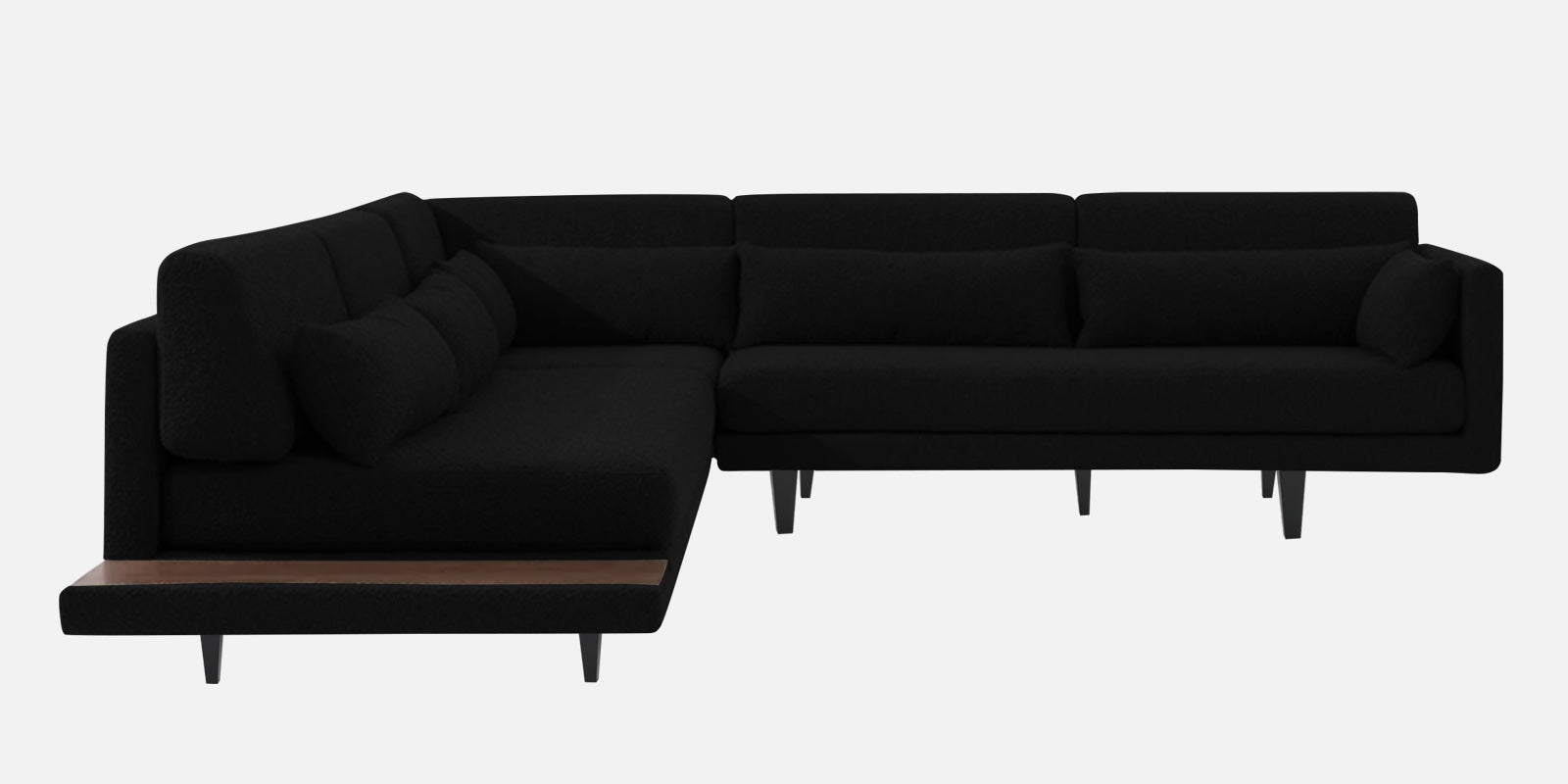 Malta Fabric 6 Seater RHS Corner Sofa In Zed Black Colour - Febonic Living