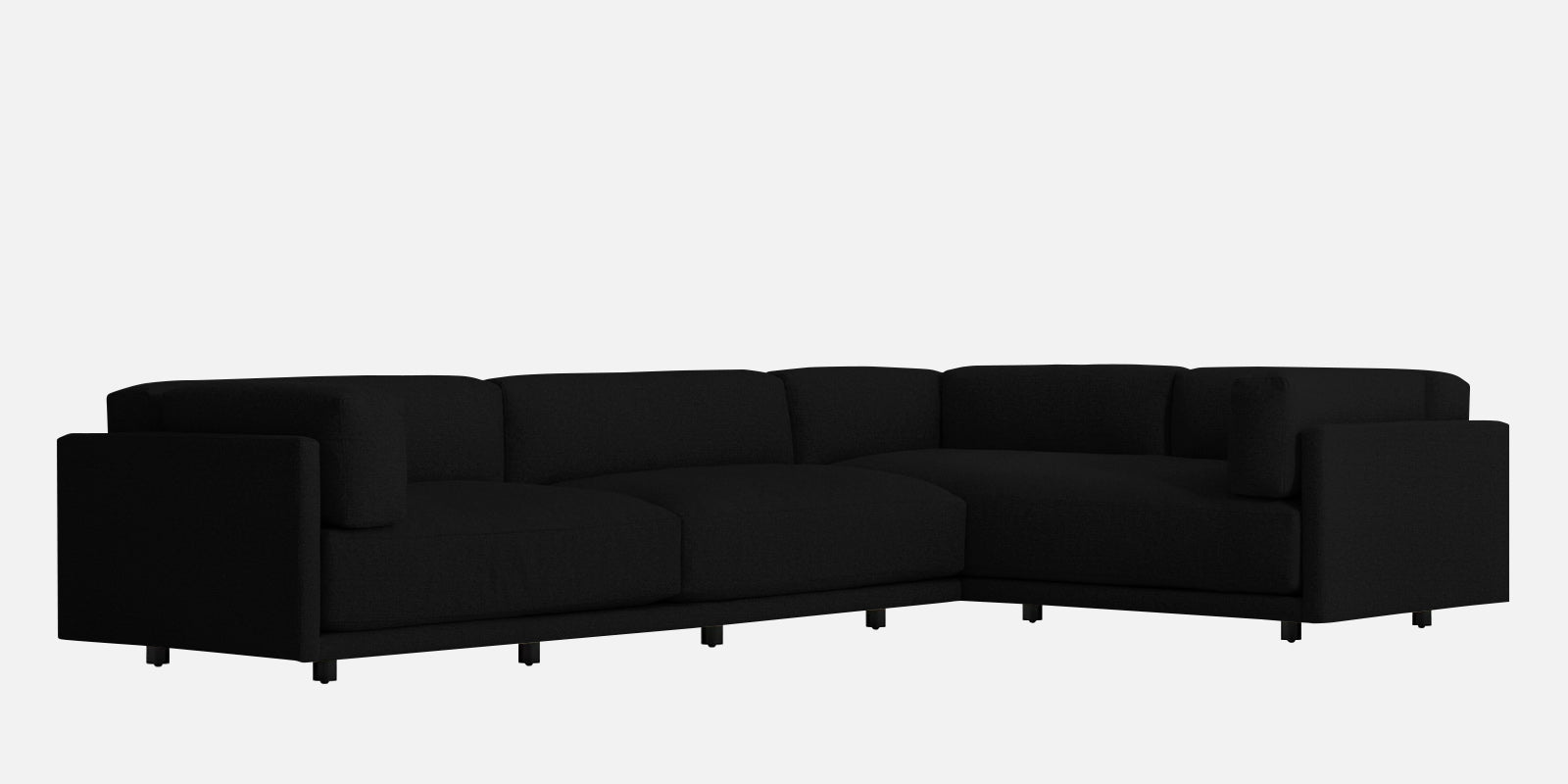 Nixon Fabric 6 Seater RHS Corner Sofa In Zed Black Colour - Febonic Living