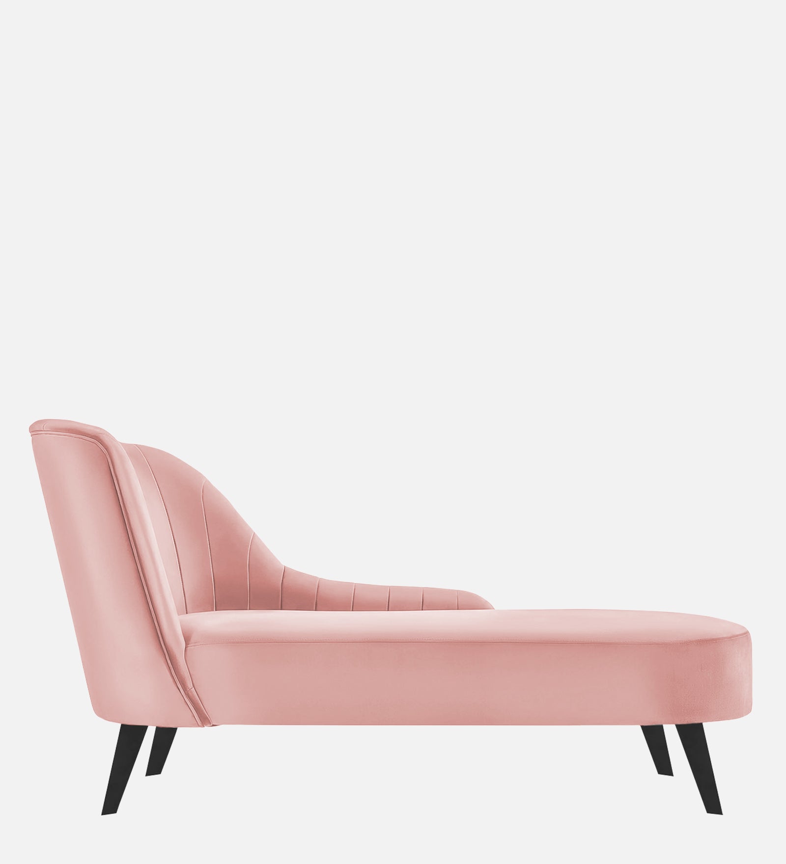 Flora Velvet RHS Chaise Lounger In Millennial Pink Colour - Febonic Living