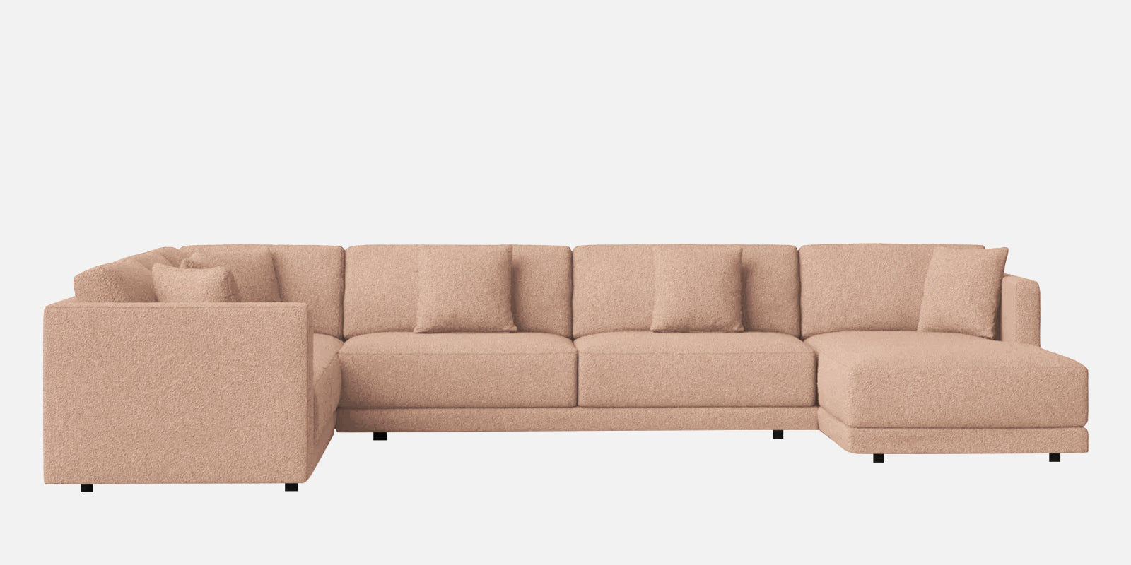 Carlin Fabric LHS 8 Seater Sectional Sofa In Cosmic Beige Colour - Febonic Living