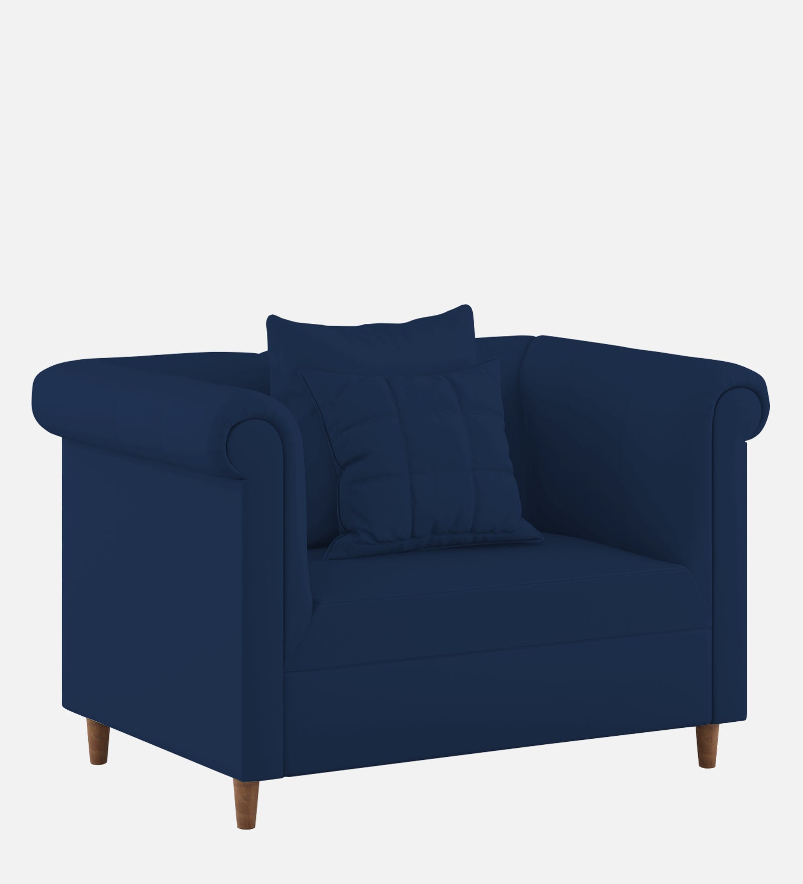 Rubi Velvet 1 Seater Sofa In Imperial Blue Colour - Febonic Living