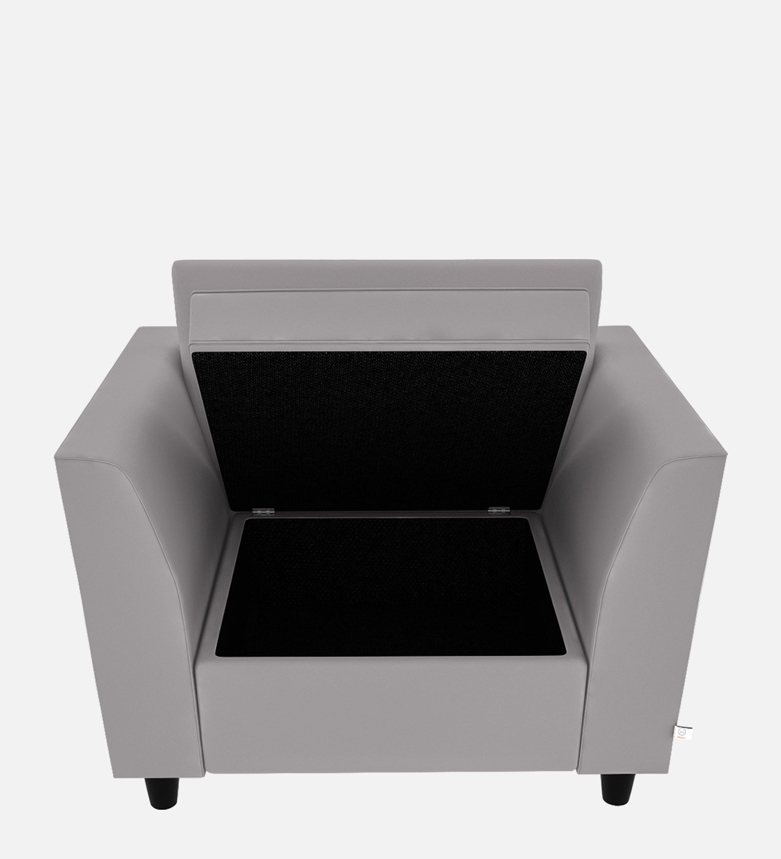 Bristo Velvet 1 Seater Sofa In Concrete Grey Colour With Storage - Febonic Living