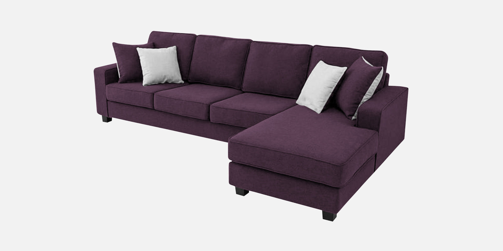 Ladybug Fabric LHS Sectional Sofa (3+Lounger) In Greek Purple Colour - Febonic Living