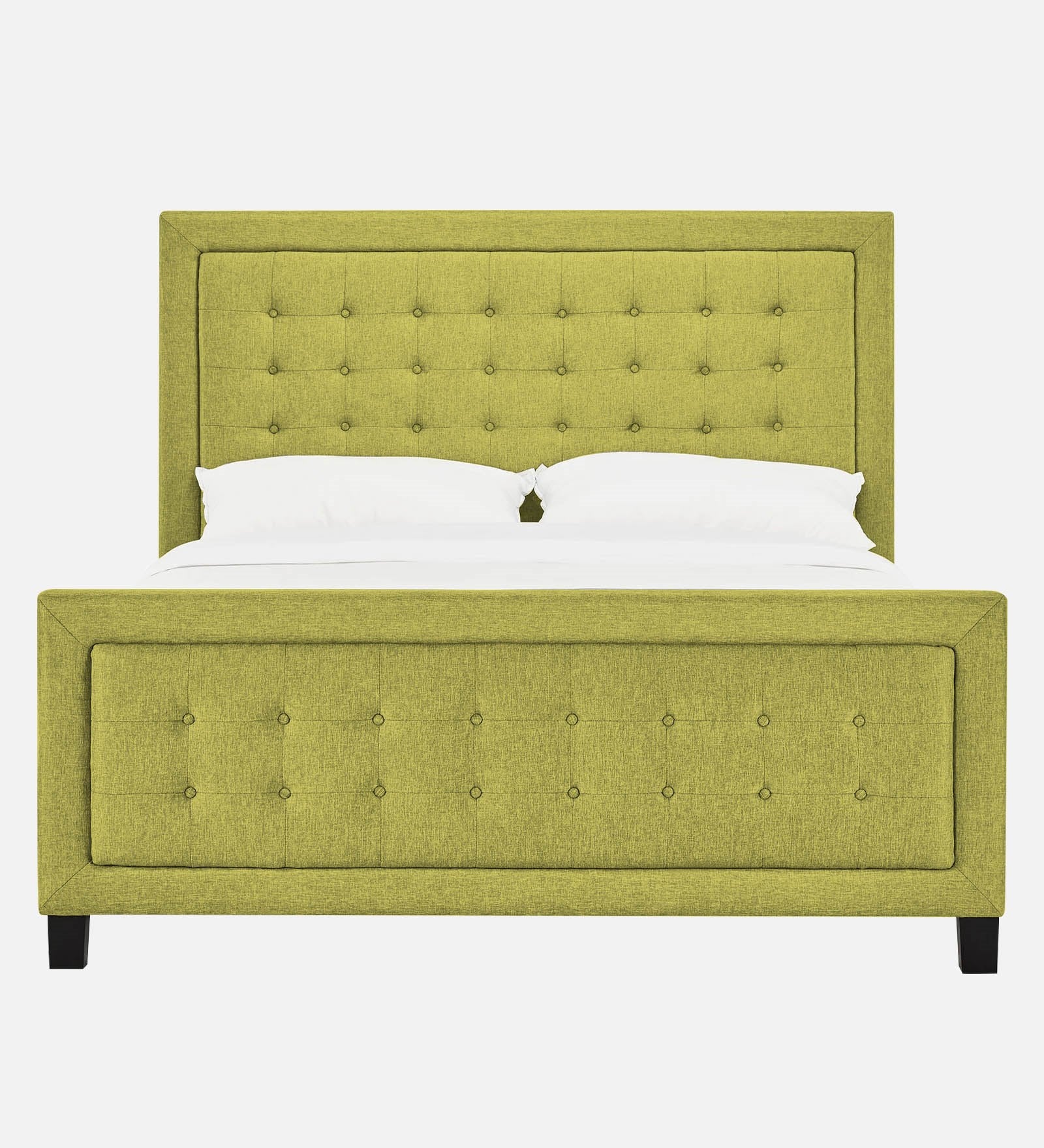 Kaster Fabric Upholstered Queen Size Bed In Parrot Green Colour - Febonic Living