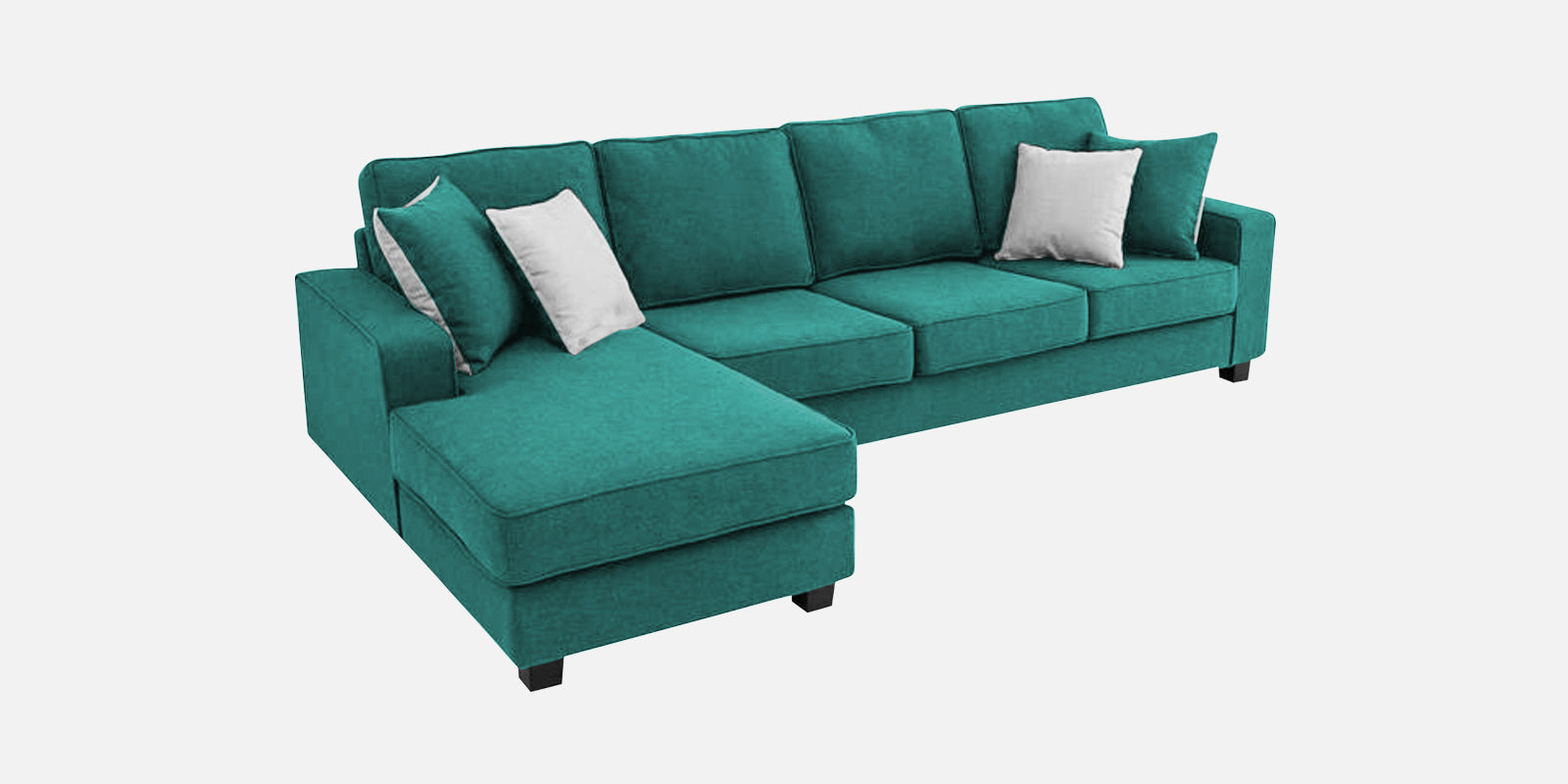 Ladybug Fabric RHS Sectional Sofa (3+Lounger) In Sea Green Colour - Febonic Living