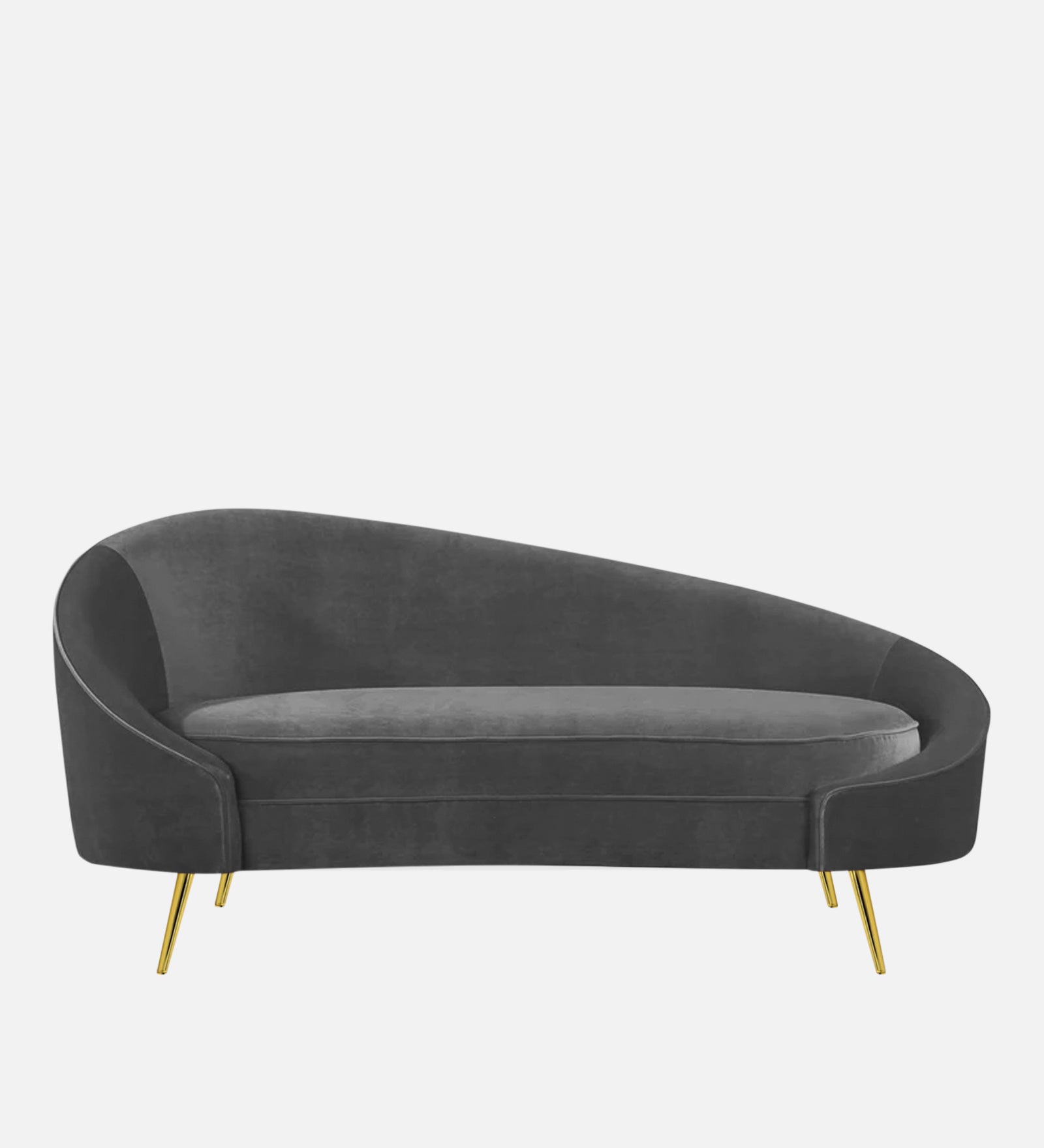 Cely Velvet RHS Chaise Lounger In Davy Grey Colour - Febonic Living