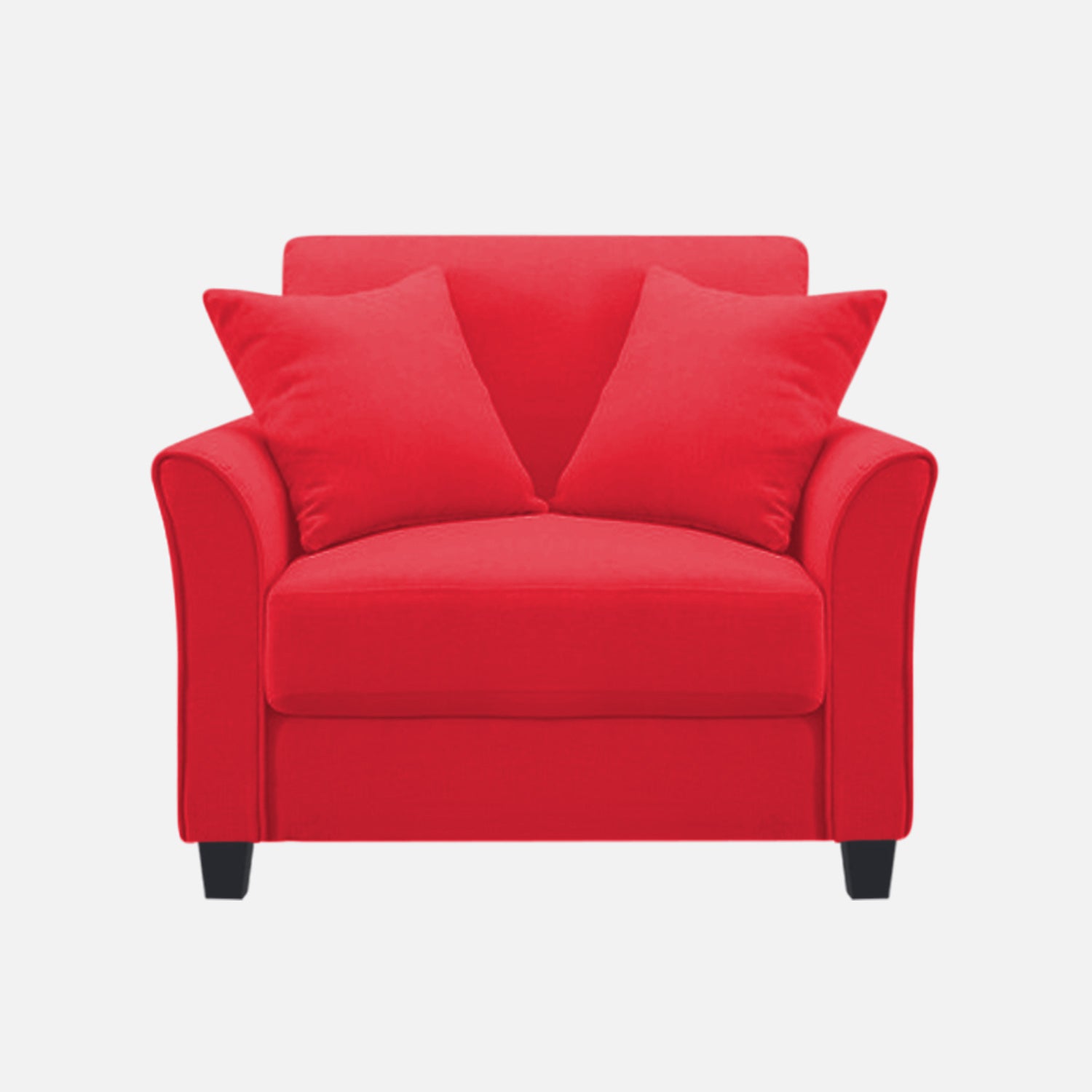 Daroo Velvet 1 Seater Sofa In Ox Blood Maroon Colour - Febonic Living