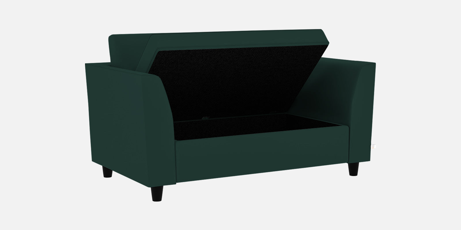 Bristo Velvet 2 Seater Sofa In Forest Green Colour With Storage