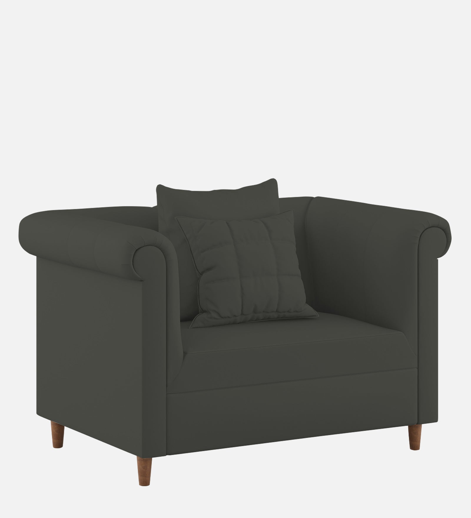 Rubi Velvet 1 Seater Sofa In Hory Grey Colour - Febonic Living