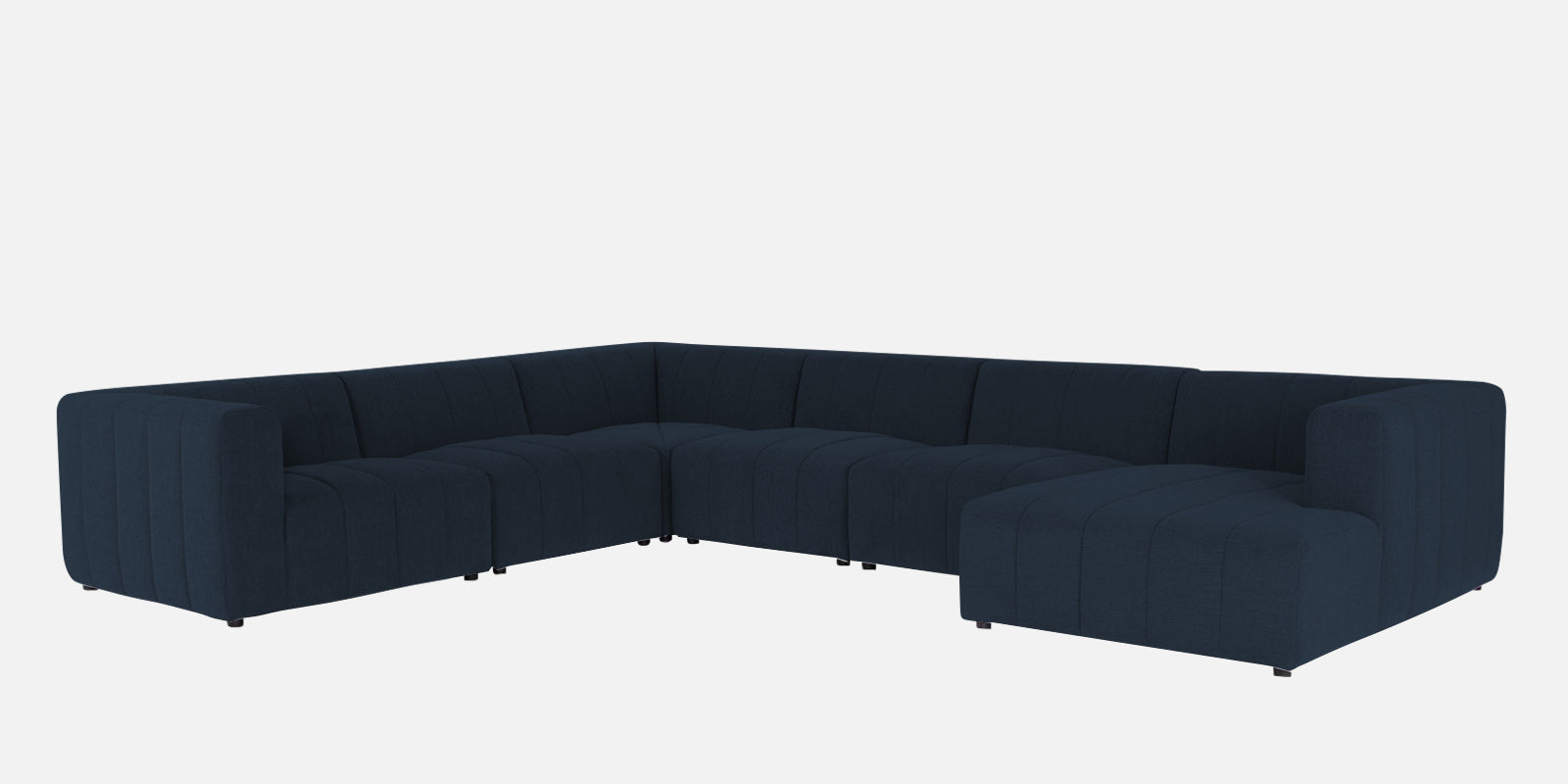 Damo Fabric LHS 8 Seater Corner Sofa In Denim Blue Colour - Febonic Living