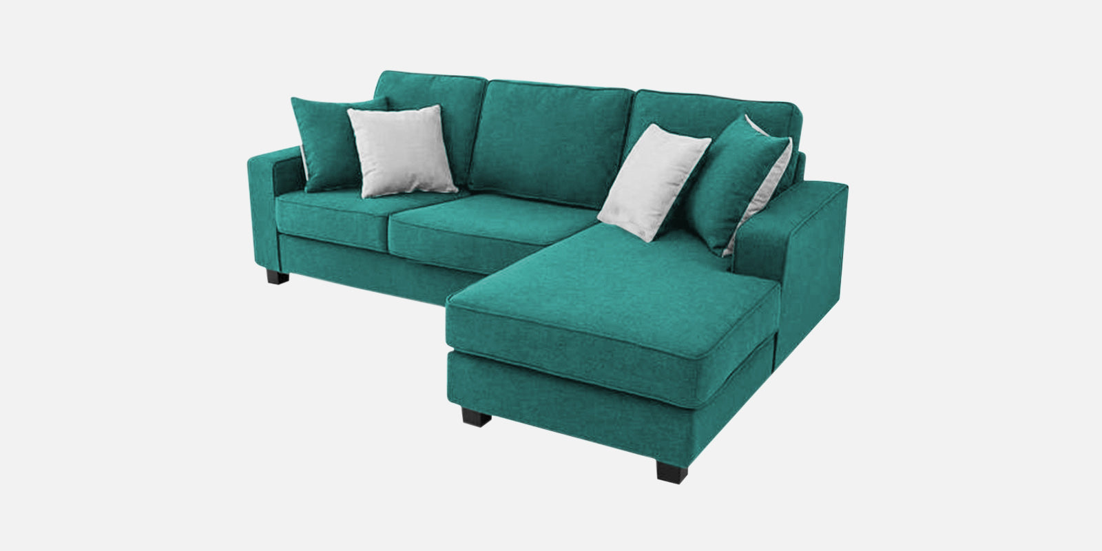 Ladybug Fabric LHS Sectional Sofa (2+Lounger) In Sea Green Colour - Febonic Living